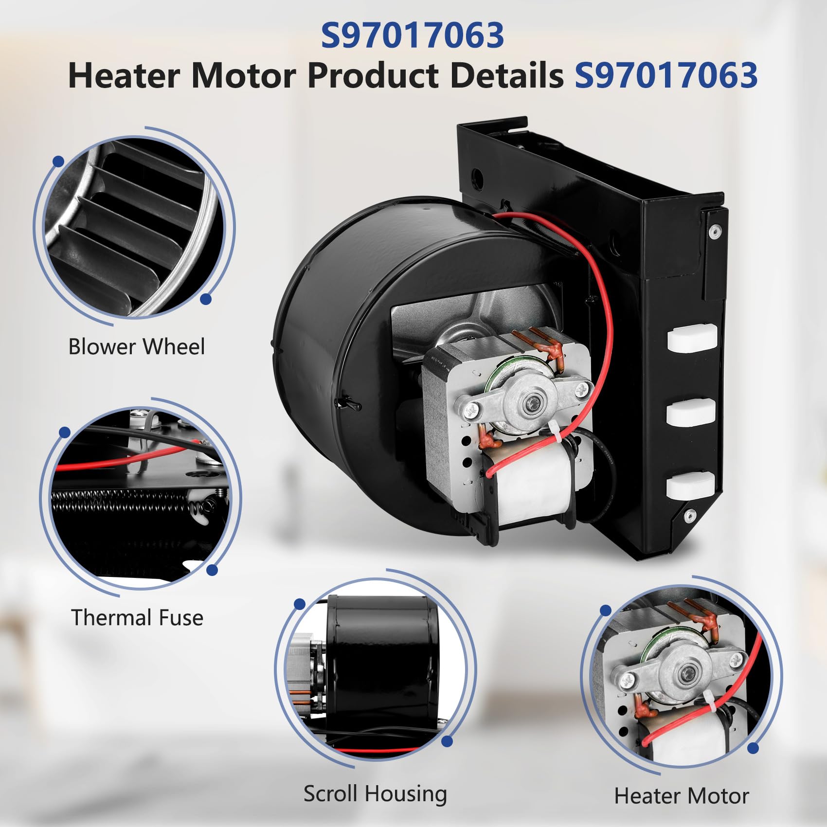 Nutone Bathroom Heater Fan Motor Broan NuTone Bathroom Heater Motor  Replacement - Fits Models 655, 656, 658, 659, 695 S97017063 Replacement, image size:1700x1700
