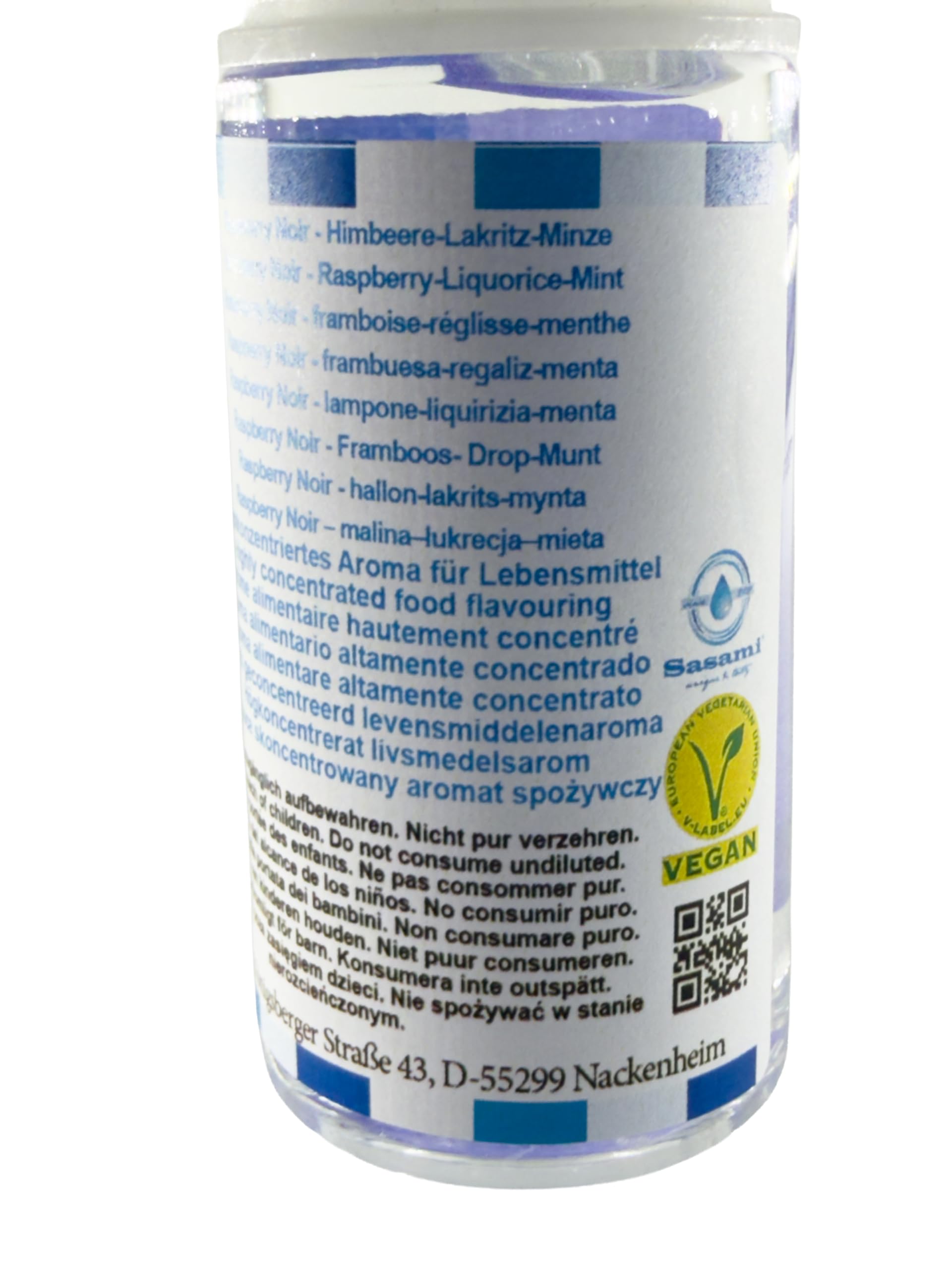 Raspberry Noir - lampone-liquirizia-menta aroma concentrato - vegano - Sasami - 100ml