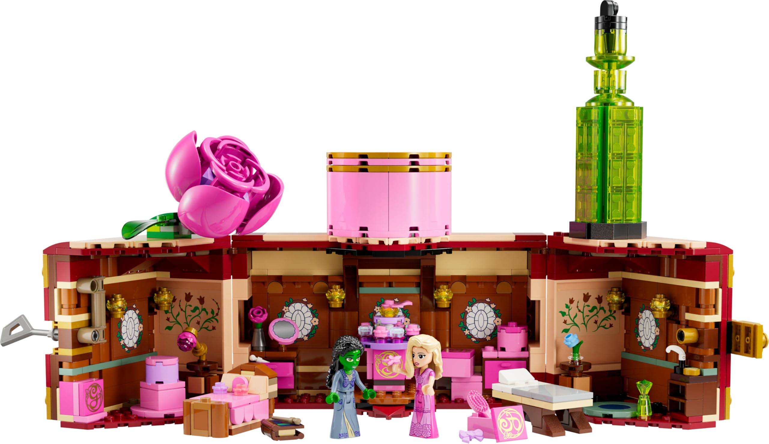 LEGO Wicked Il Dormitorio di Glinda ed Elphaba, Giochi di Fantasia per Bambine e Bambini da 8 Anni in su, Baule Apribile con Camera da Letto da Costruire con 2 Personaggi del Film, Idea Regalo 75683