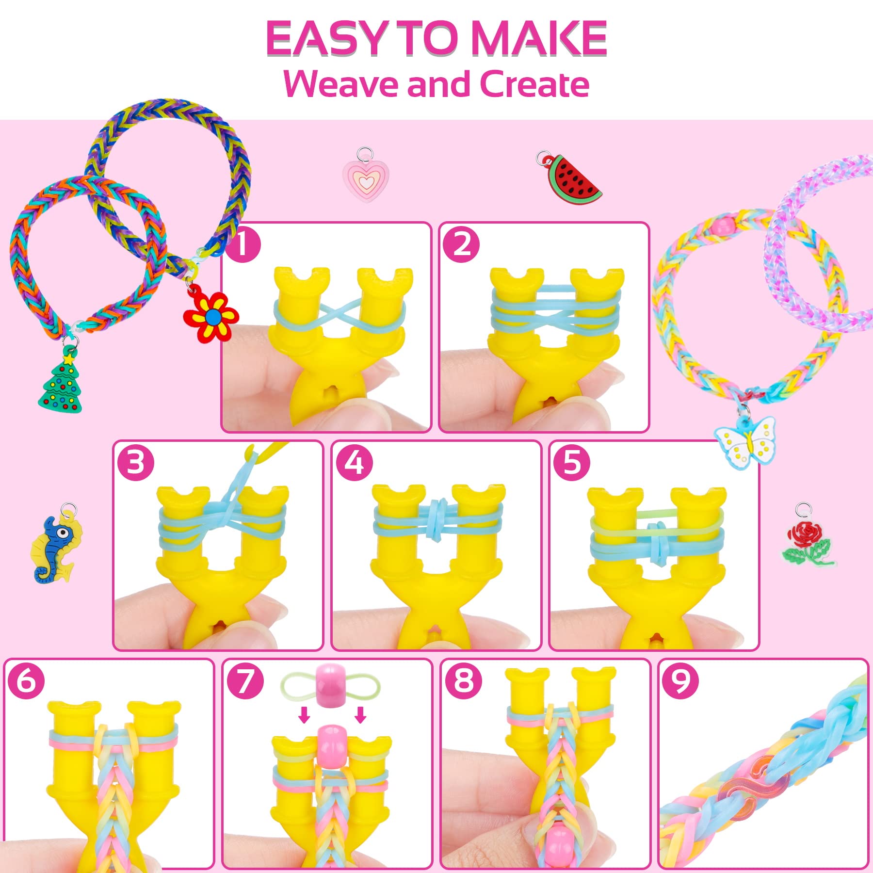 LUZOON Elastici per Braccialetti, 2800+ 36 Colori Braccialetti Elastici Kit Elastici Colorati per Braccialetti, Kit Elastici per Braccialetti Fai Da Te
