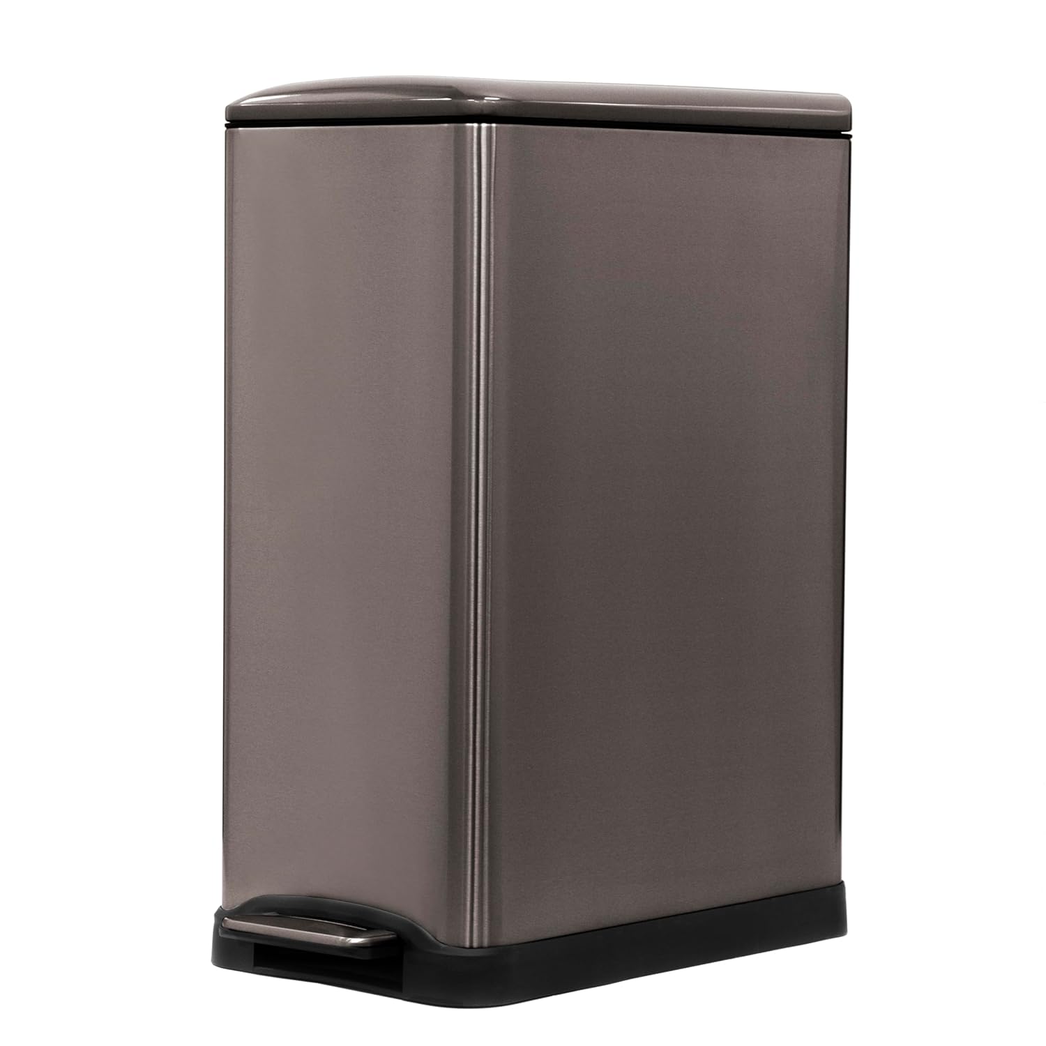 Home Zone Living 13 Gallon Slim Kitchen Trash Can, Black, 50 Liters Total