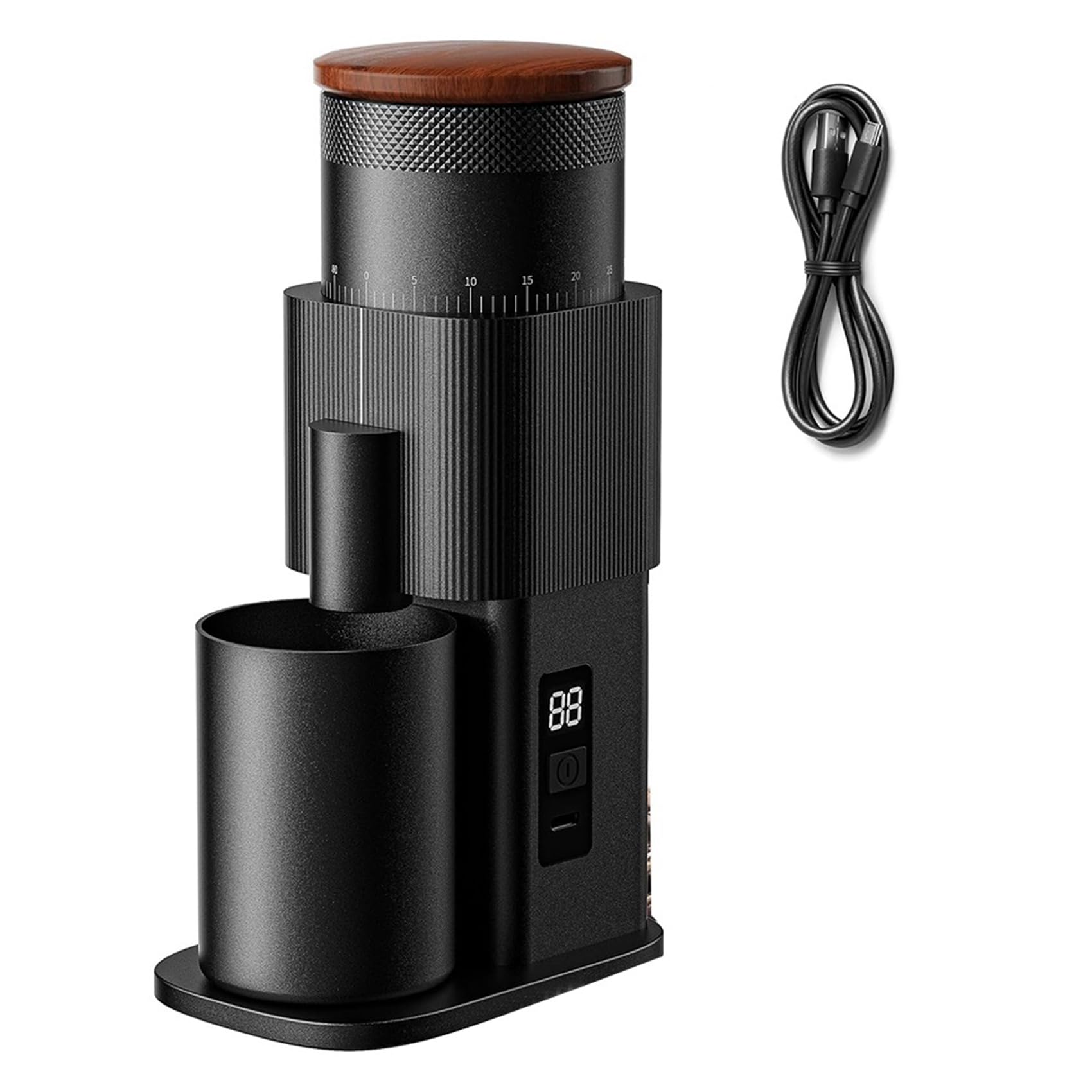 Hndhbfgrt Burr Coffee Grinder,with 80 Setting, Single Dose Coffee Grinder,Quiet DC Motor, Home-Use Espresso Grinder