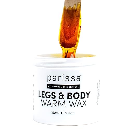 Parissa Kit de cera cálida para piernas y cuerpo, fórmula para microondas estilo salón para depilación gruesa en la cara o el cuerpo, kit de