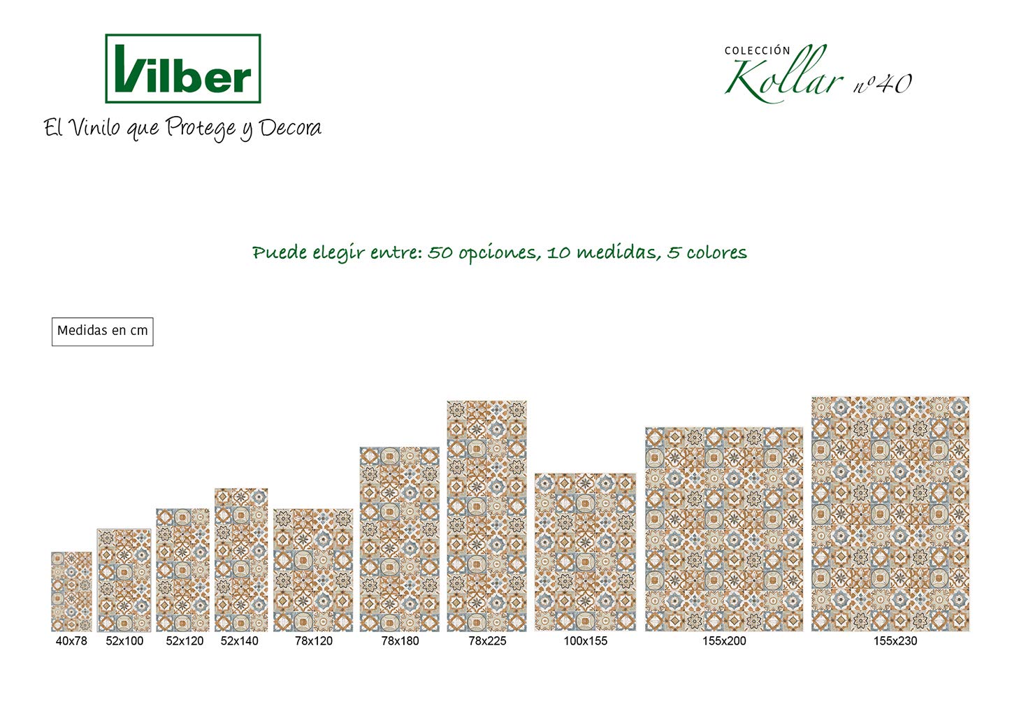 Vilber, Alfombra Vinilo, KOLLAR 40, 52 x 120 x 0.22 cm