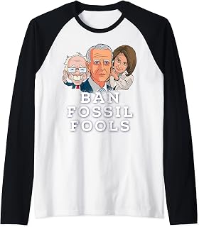 Ban Fossil Fools Biden Sanders Pelosi Clinton Trumpy Raglan Baseball Tee