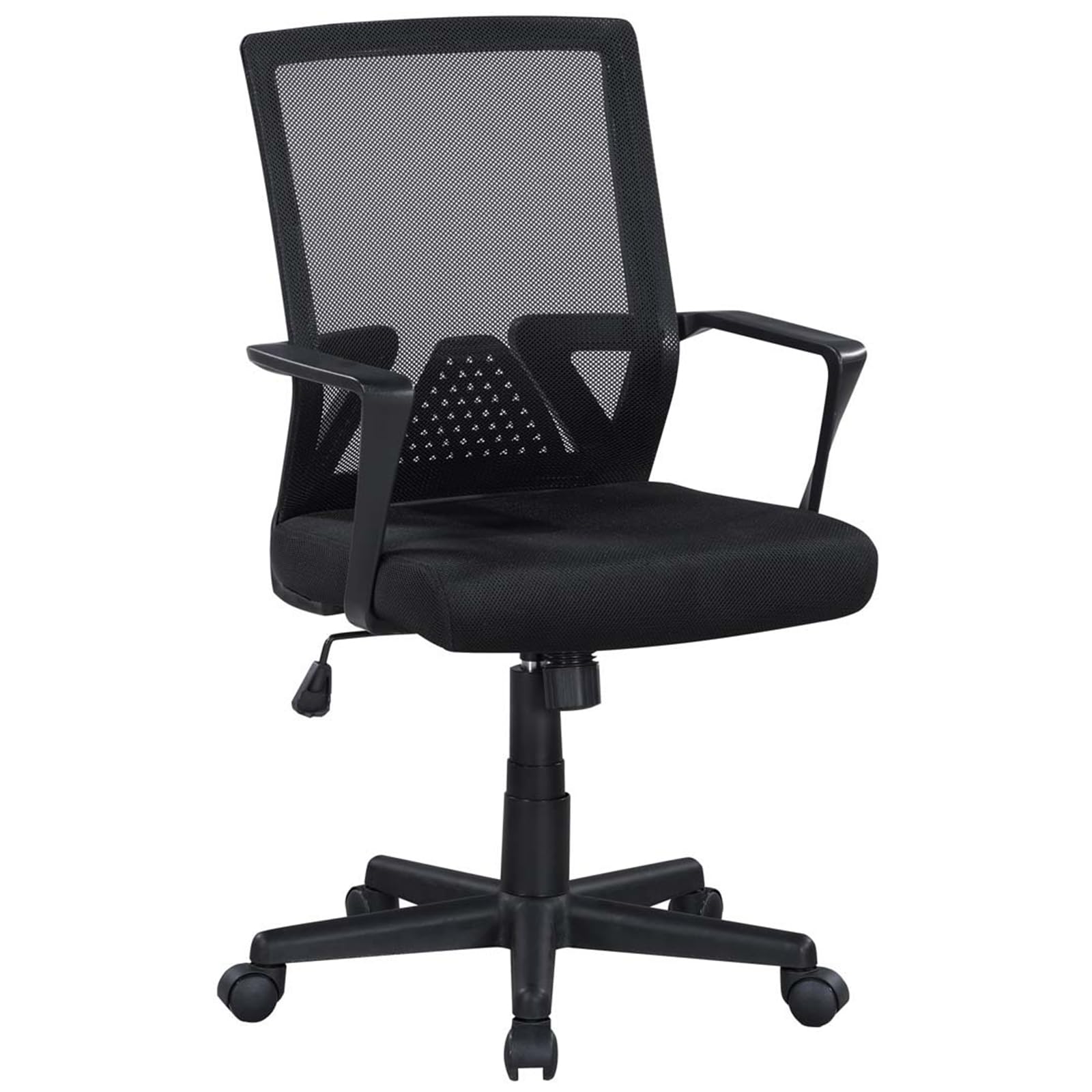 Black Mesh Office Chair with Lumbar Support Tall Swivel Desk Chair with Wheels Rolling Task Chair Computer Chair