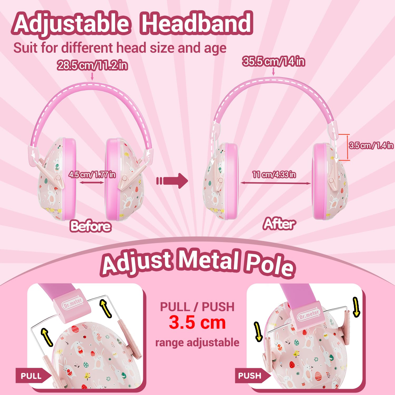 Dr.meter 27SNR Noise Cancelling Headphones for Kids Adults Ear Protection view 4