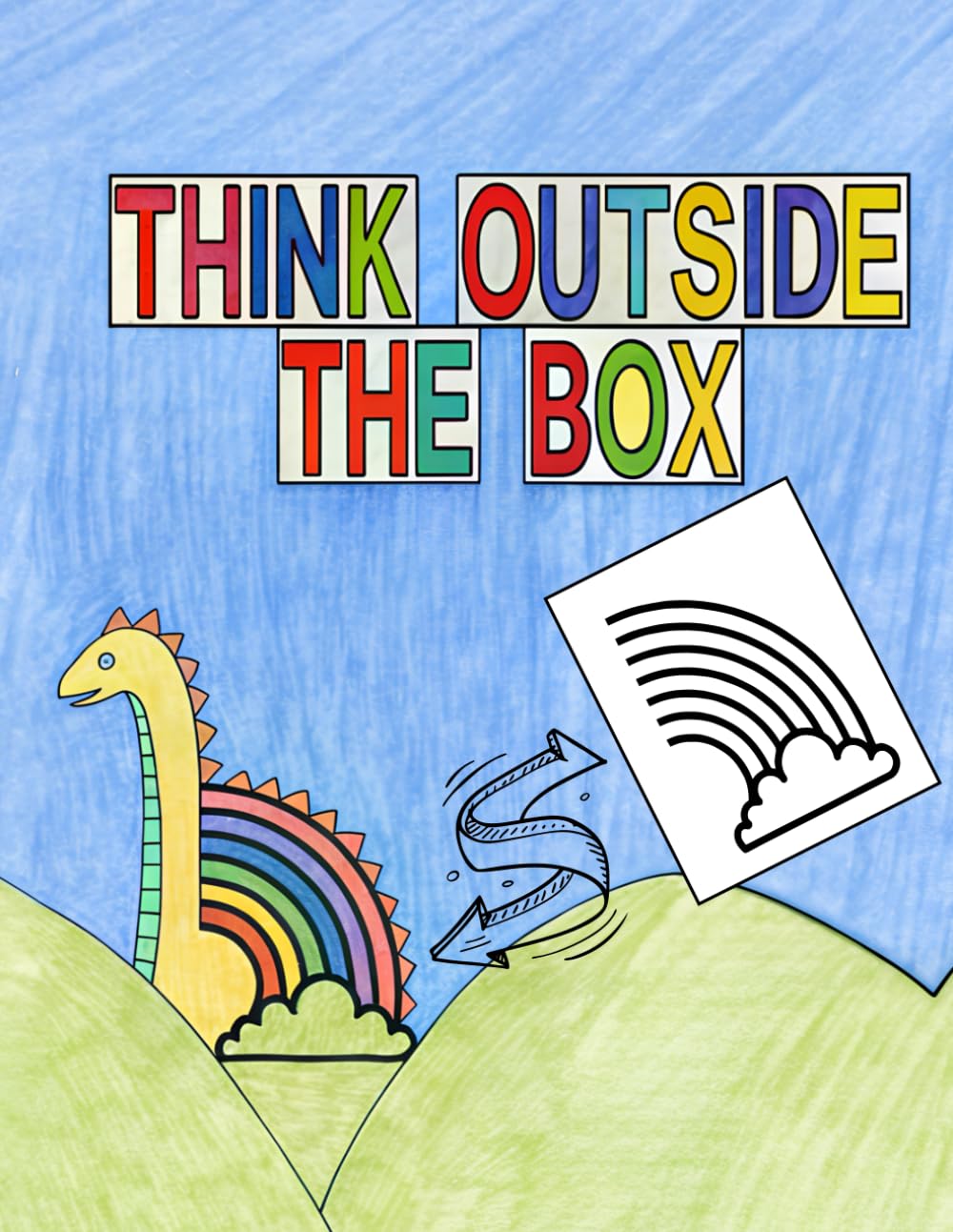 Think Outside The Box Coloring book: Turn Half Drawings into Endless Possibilities,Draw What You Dream