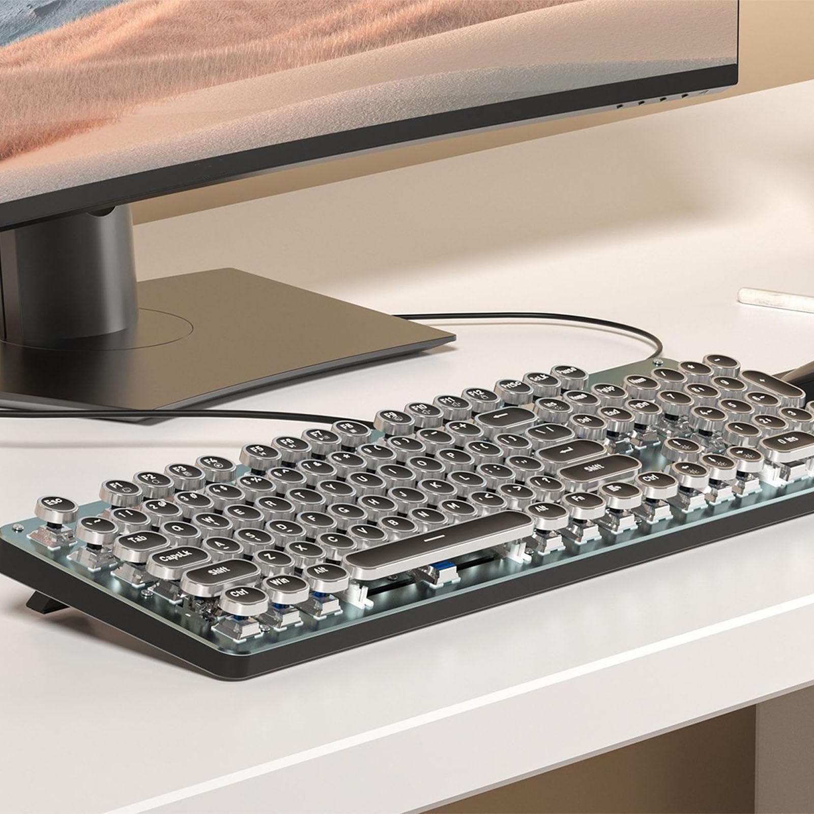 LED beleuchtet mechanische Tastatur, Maus, Hintergrundbeleuchtung, Effekte, Hot Swap fähige Schalter, ABS Tastenkappen, Drahttyp C Verbindung, Punk Draht, Tastatur Maus Kombination, LED