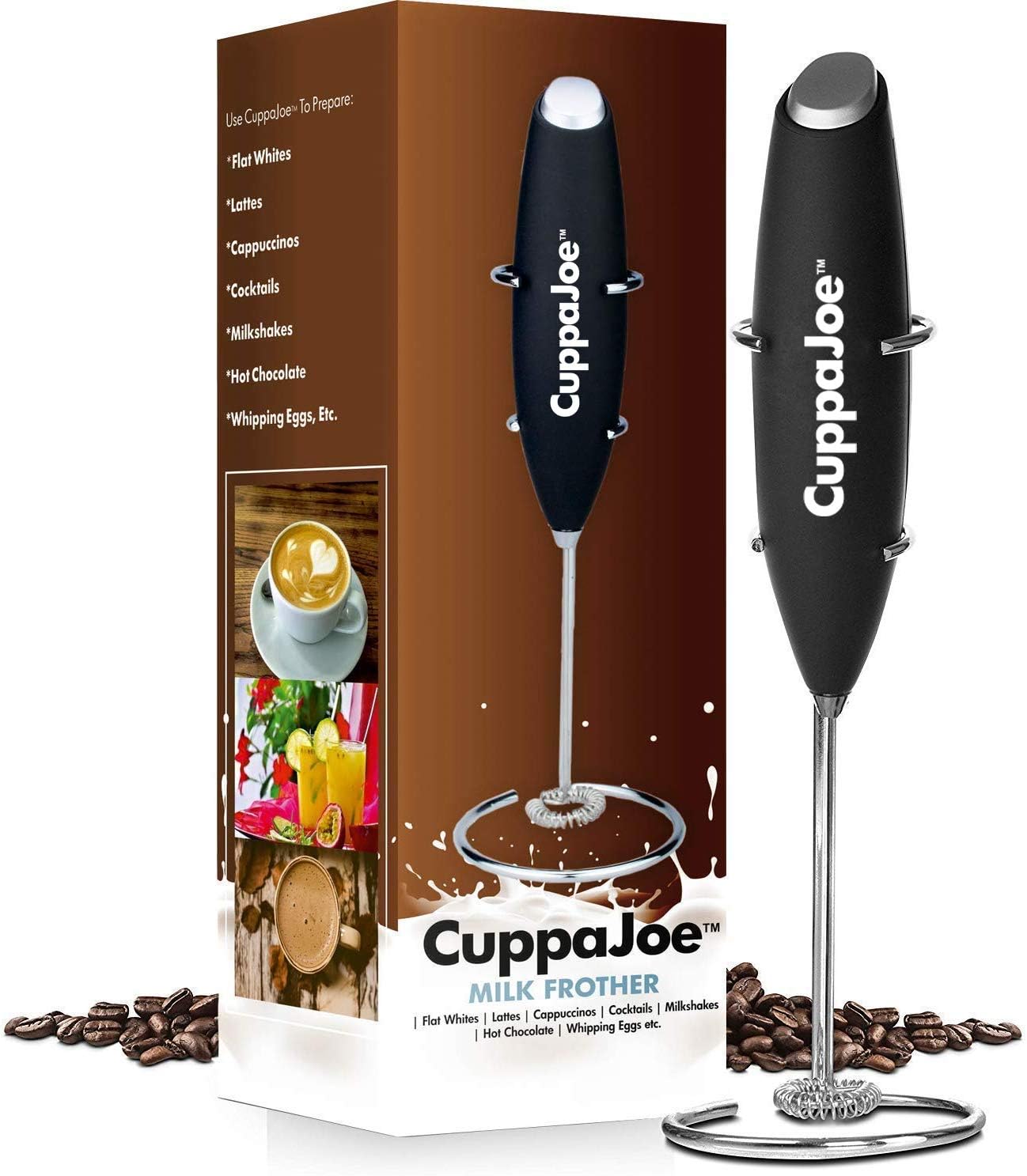 CuppaJoe EP-460A Foam Maker With Stainless Wisker (Black)