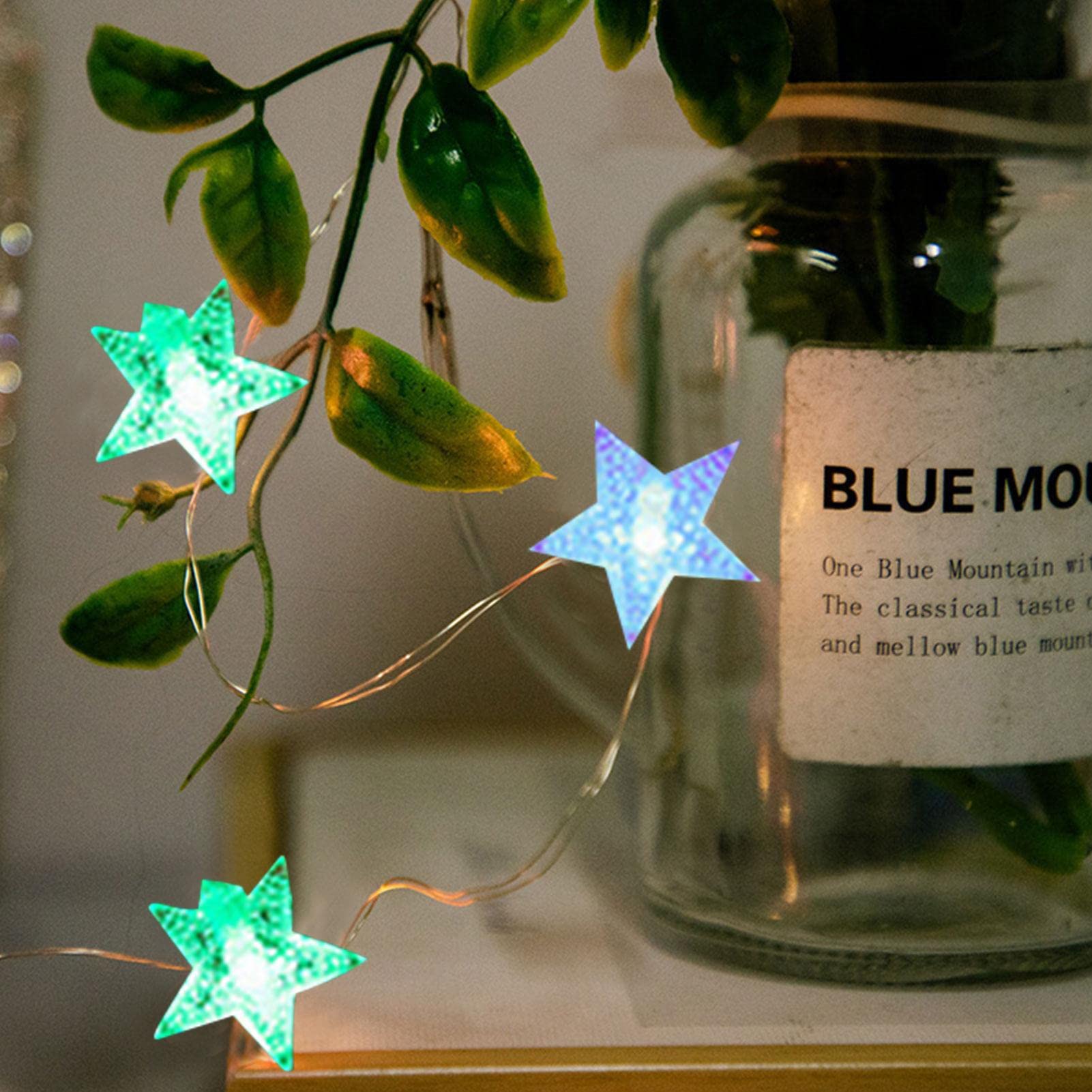 Guirlande Lumineuse étoile De Noël Avec 20 LED, Guirlande Lumineuse étoile 3D à Piles Pour L'intérieur Et L'extérieur