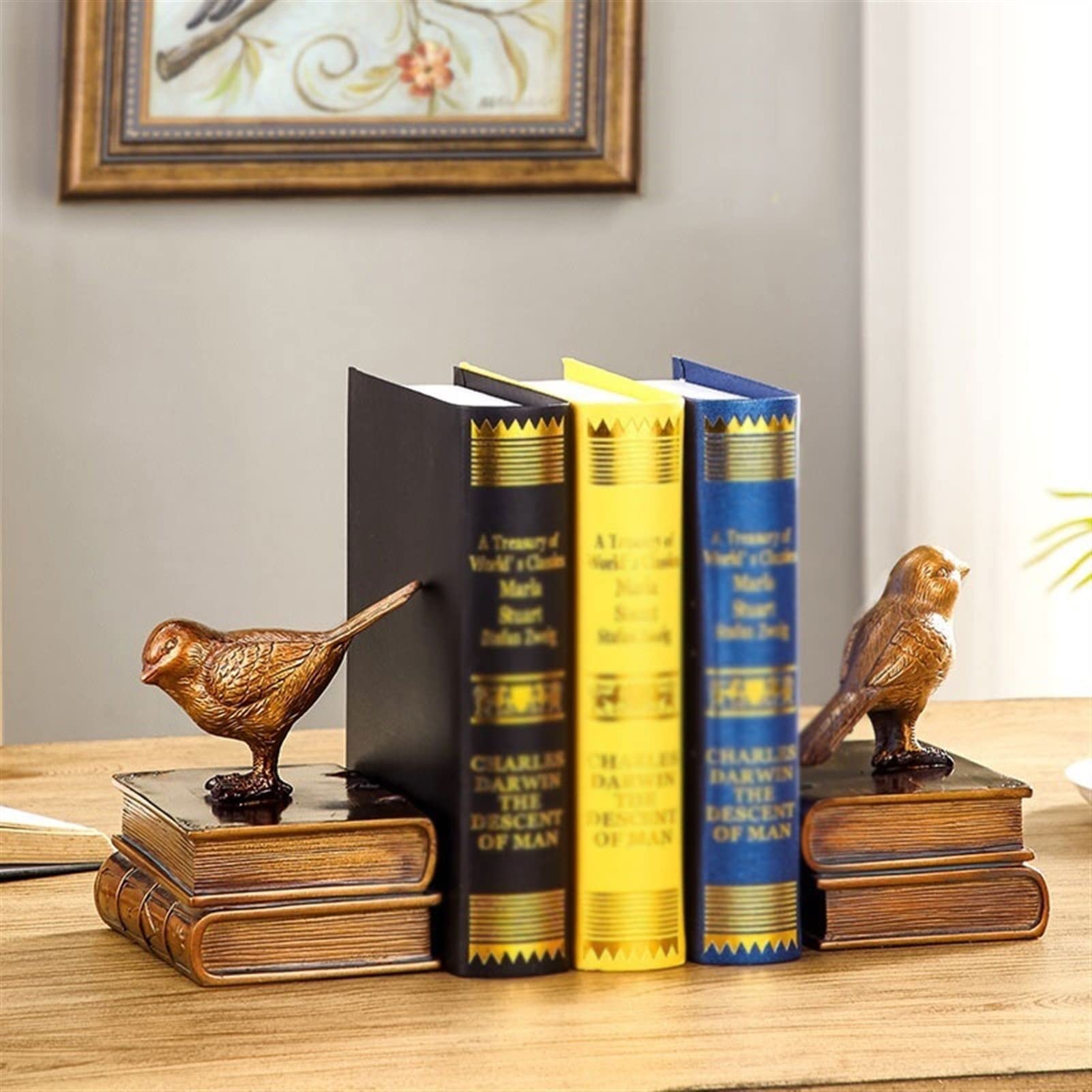 Bookends Study Regał Dekoracja Symulacja Ozdoby Kreatywny dom w kształcie ptaka Ręcznie robione antypoślizgowe zatyczki do książek Półka na książki