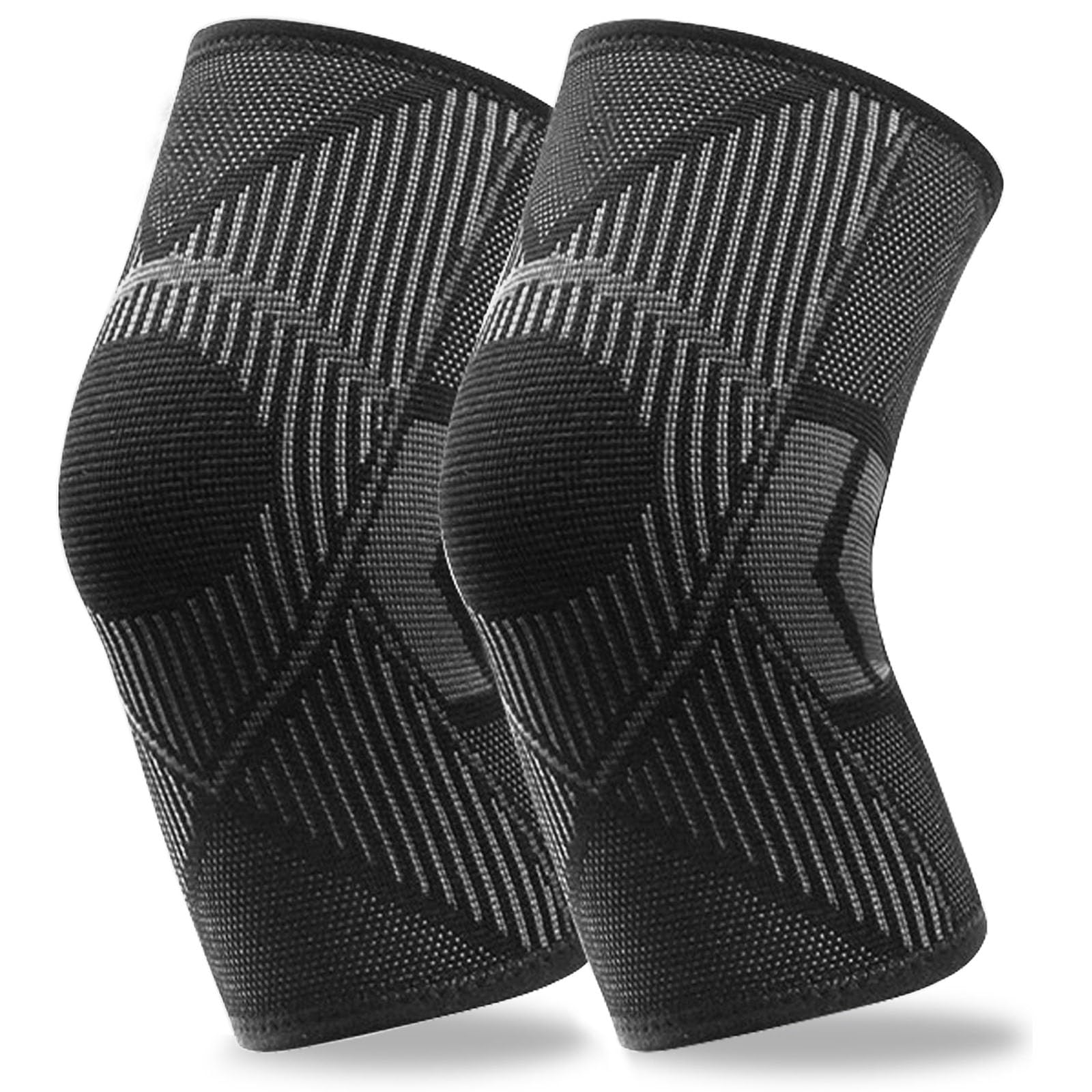 NuCamper Knee Brace for Men & Women, 2 Pack Knee Compression Sleeves for Knee Pain Relief, Knee Support Braces for Running, Sports, Workout, Arthritis