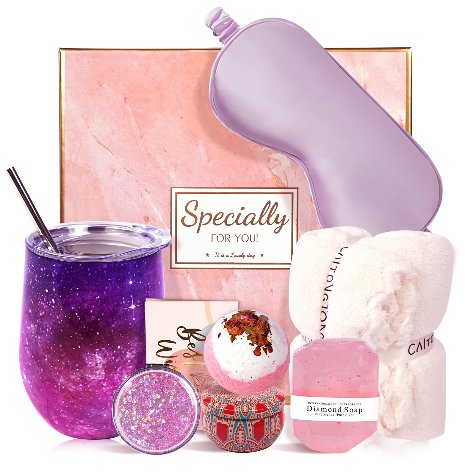 Women's Gift Set – 8 Pieces, 360 ml Mug, Scented Candles, Bath Bomb, Bath Care Set for Birthday, Mom, Couple, Daughter, Wife, Friend, Personalised-image-27