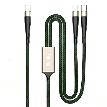 Multi USB C Charging Lightning Cable 4 ft 2-in-1 USB C to Type-C Cable 100W & 100W Max,Fast Charging Cord for iPhone17/ 16/15 Series,Galaxy S24,MacBook Air/Pro,Lenovo,iPad,and MoreBraided, Green