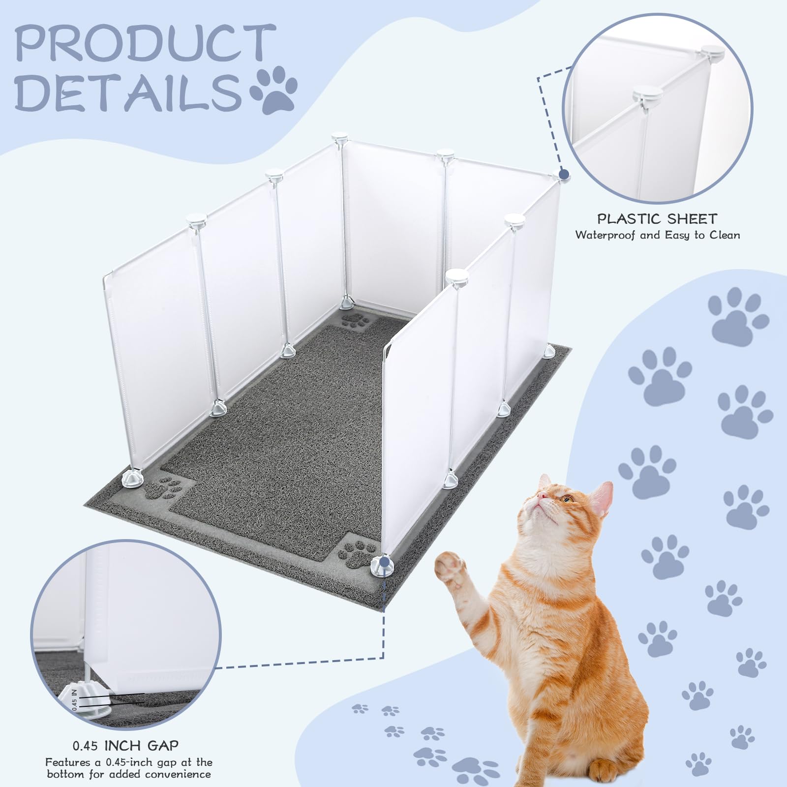 Essenhome Cat Litter Box Enclosure Splash Guard Extra Large 29.8L Ã— 20 ...