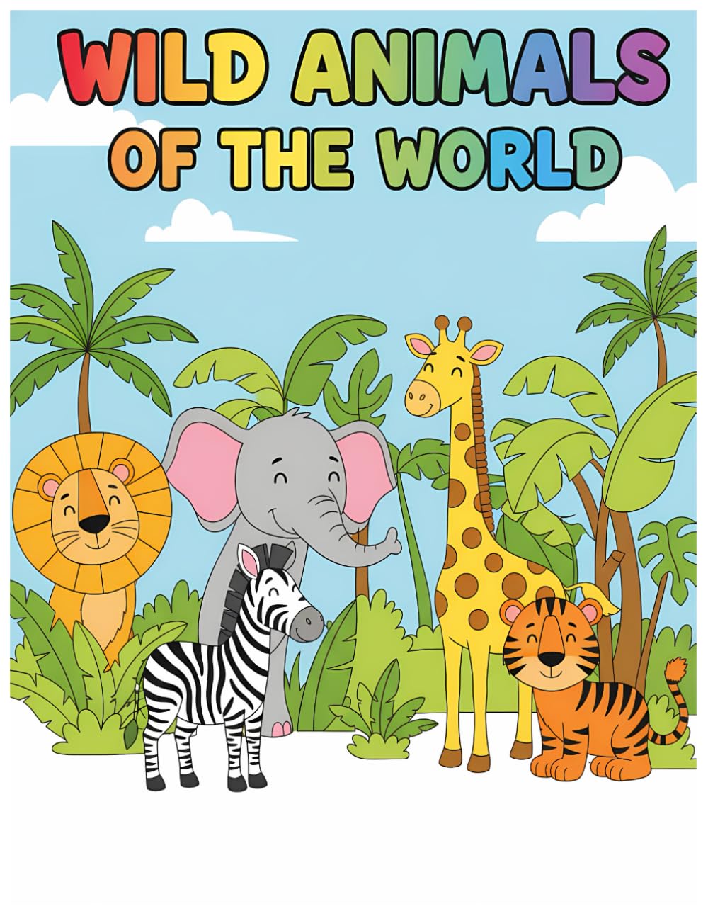 Wild Animals of the World Coloring Book: 80 Cute Wild Animal Illustrations for Stress-Free Coloring