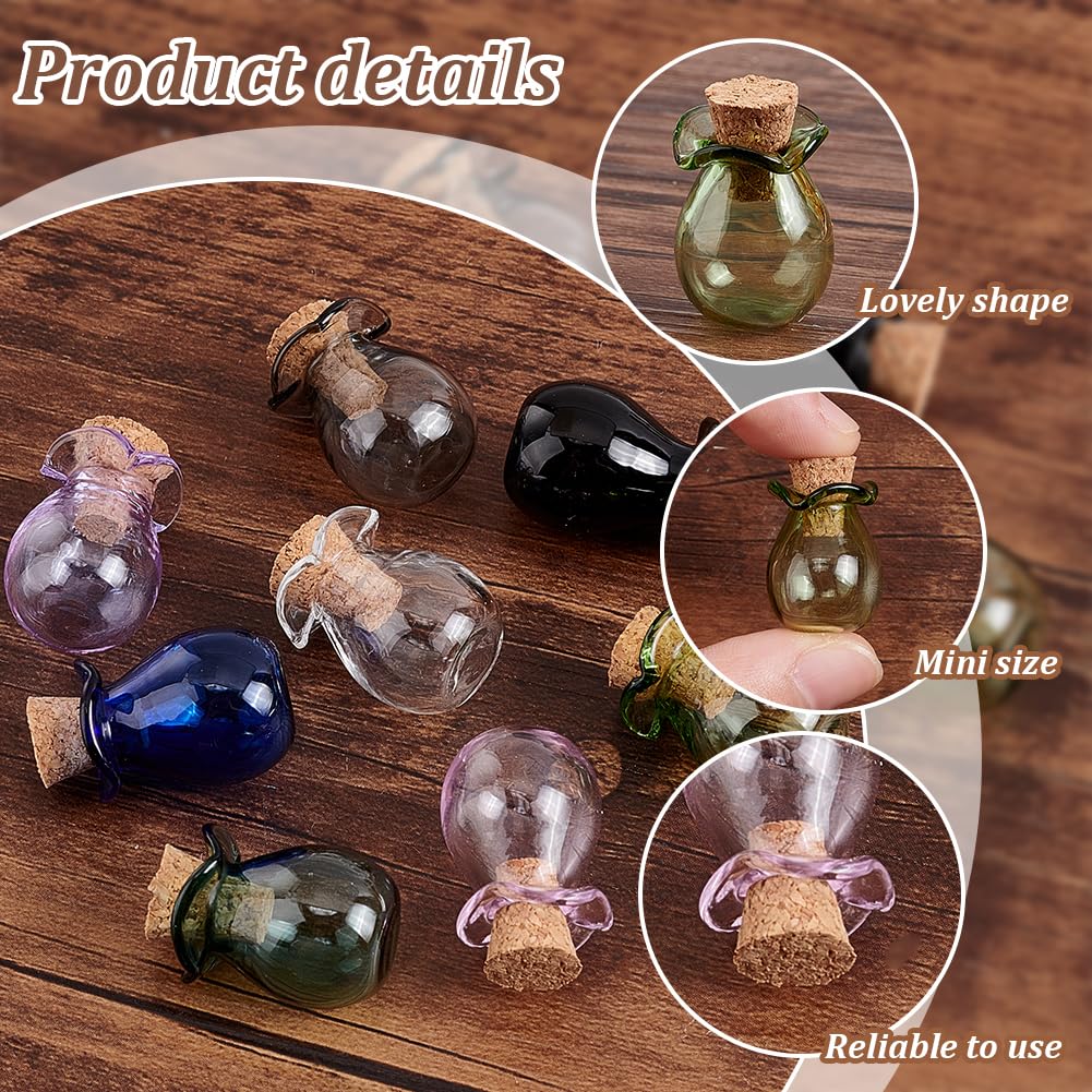 Mini Bouteilles Verre PandaHall - 8x2,5cm, Avec Bouchons Liège, Déco Mariage, DIY