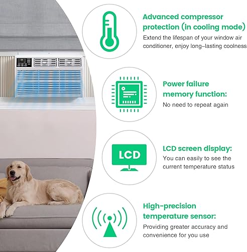 Miniatura 4 de Salida controlada por temperatura de refrigeración de calefacción, salida de termostato briidea compatible con aire acondicionado de ventana,
