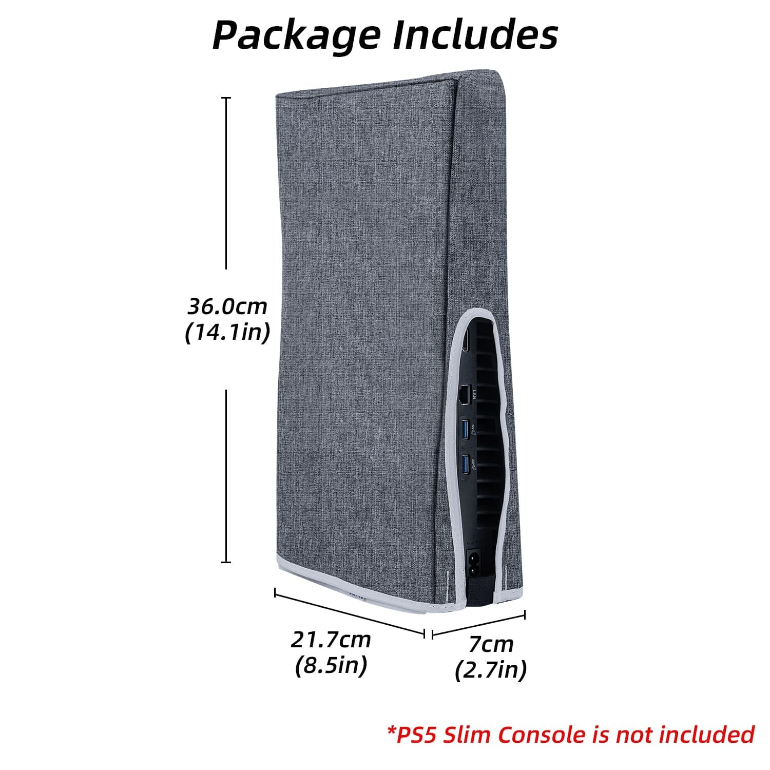 Mcbazel PS5 Slim osłona przeciwpyłowa, odporna na zarysowania, pyłoszczelna, do konsoli do gier PlayStation 5 Slim Digital/Disc – szara