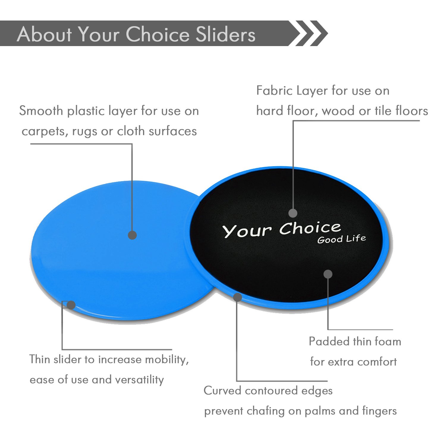 Your Choice Sliders Fitness Equipment Floor Sliders Exercise Core Gliders Gliding Discs for Full Body Workout