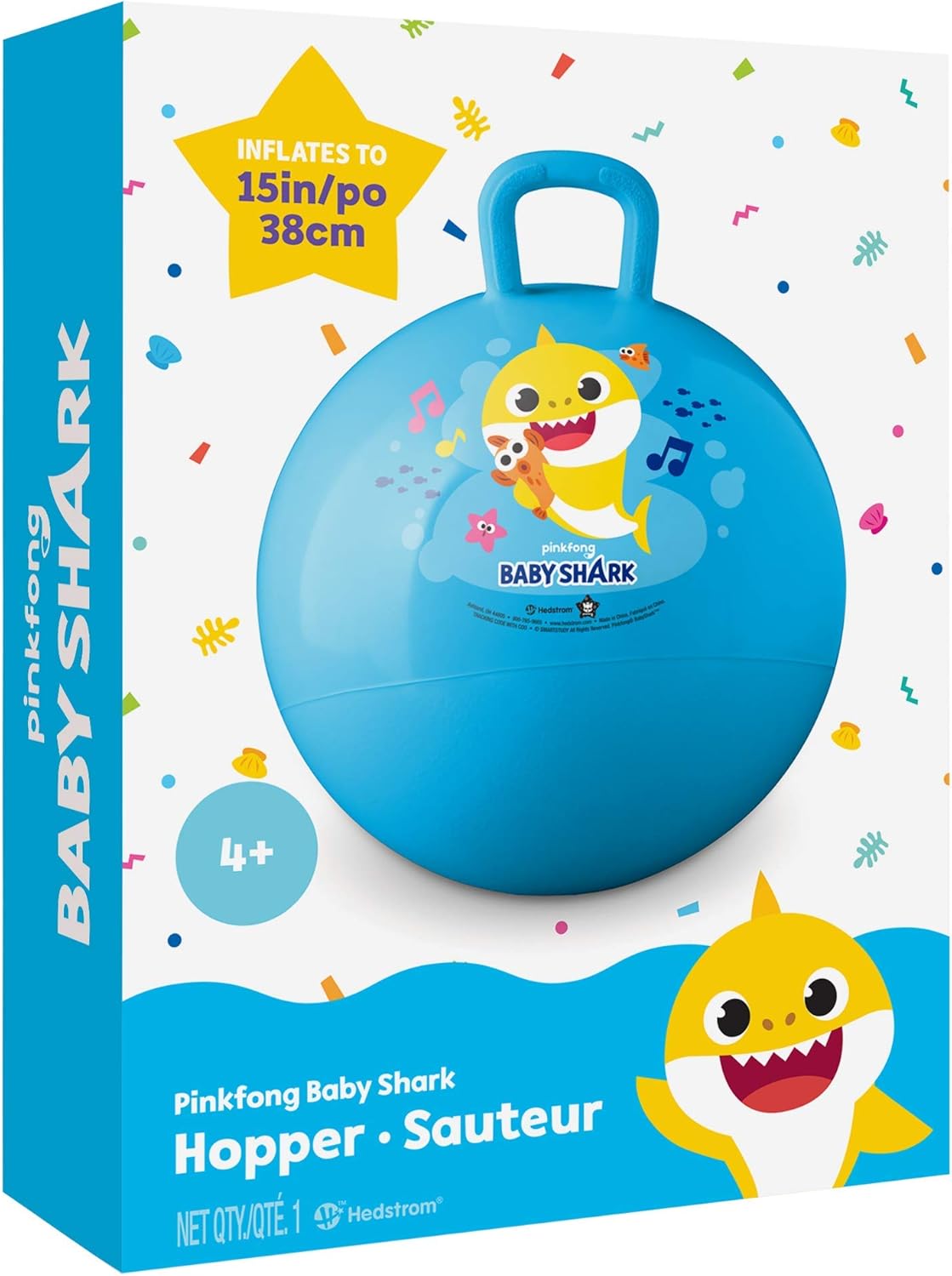 Hedstrom Baby Shark Hopper Ball, Hop Ball for Kids, 15 Inch