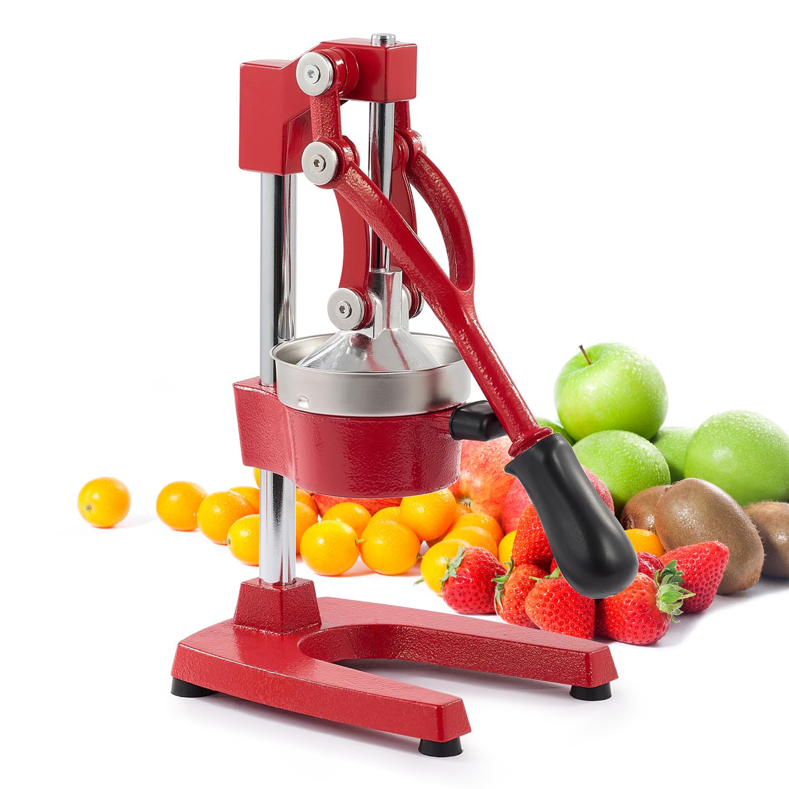 Kitchen Cast-Iron Orange Juice Squeezer - Easy-to-Clean, Professional Citrus Juicer - Durable Stainless Steel Lemon Squeezer - Sturdy Manual Citrus Press & Orange Squeezer (Red) — image 1