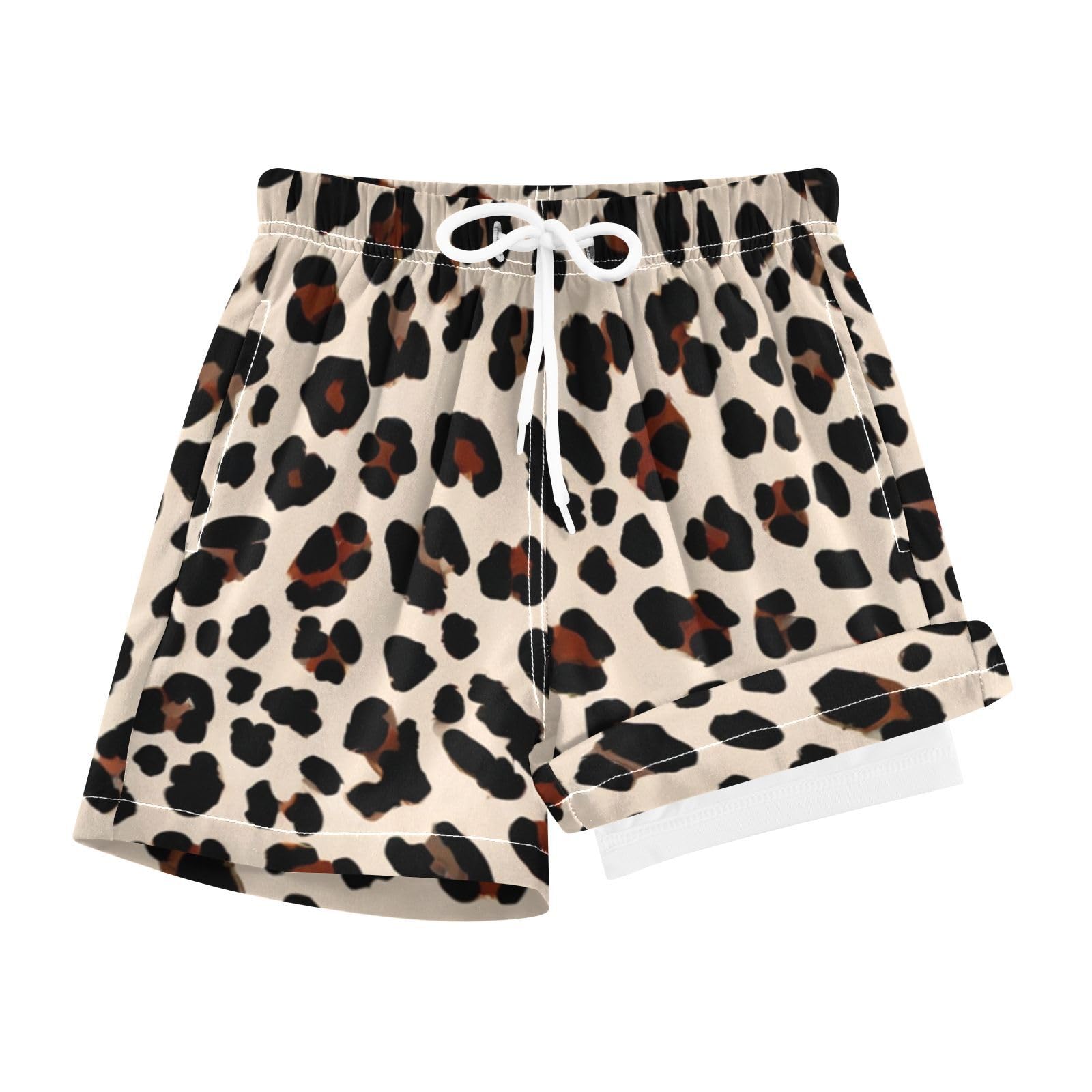 YANENDIE Boy Swim Trunks with Compression Liner Animal Skin Boys Swim Shorts Quick Dry Beach Shorts
