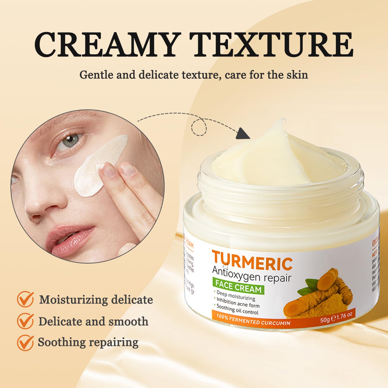 Turmeric Face Cream, Anti Ageing Face Cream for Radiant & Glowing Skin, Brightening Moisturiser Cream - Image 3