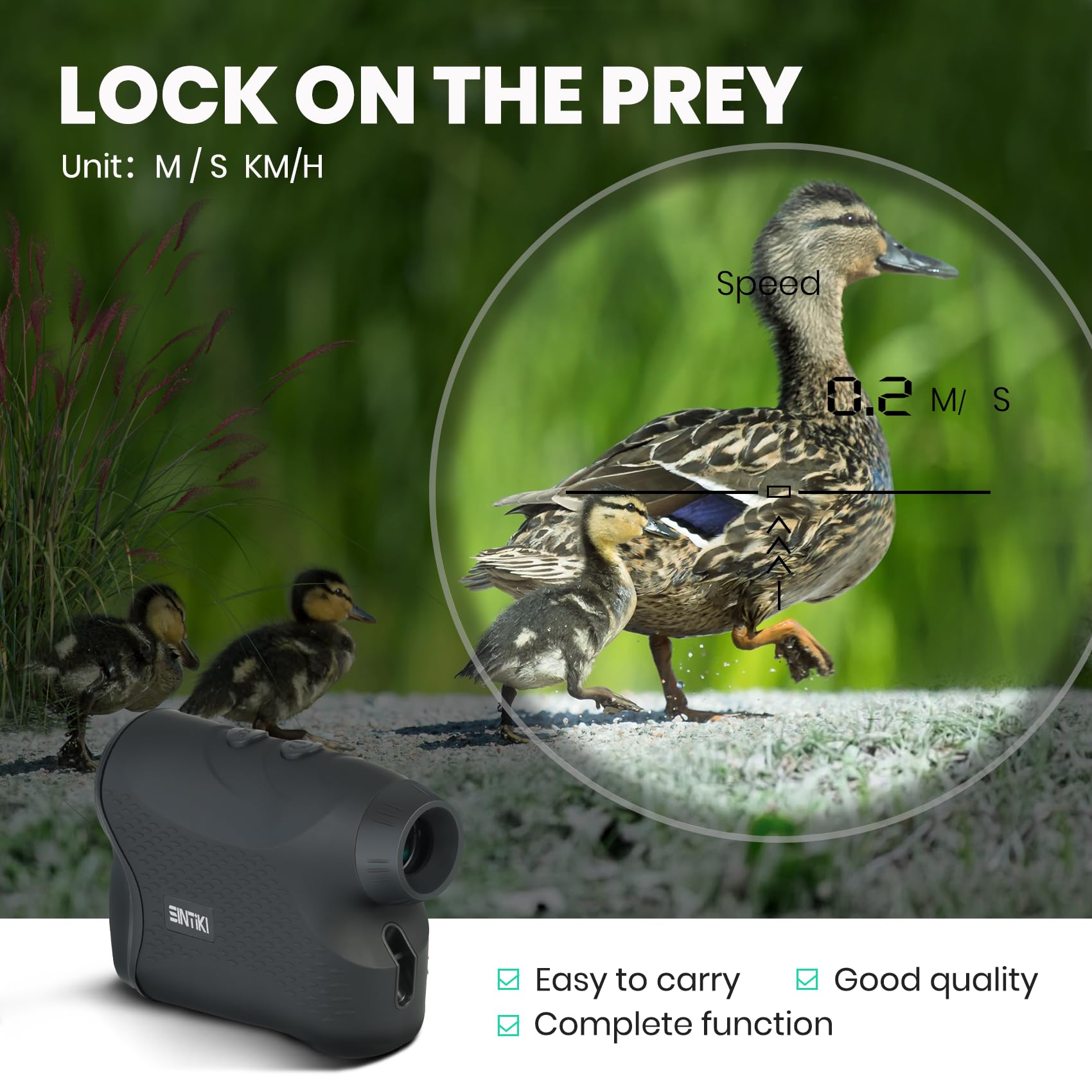 SINTIKI Télémètre laser de chasse, 1200 mètres avec vue ultra claire, grossissement 6x, balayage rapide et précis : distance, angle, vitesse, brouillard, balayage multifonction élevé
