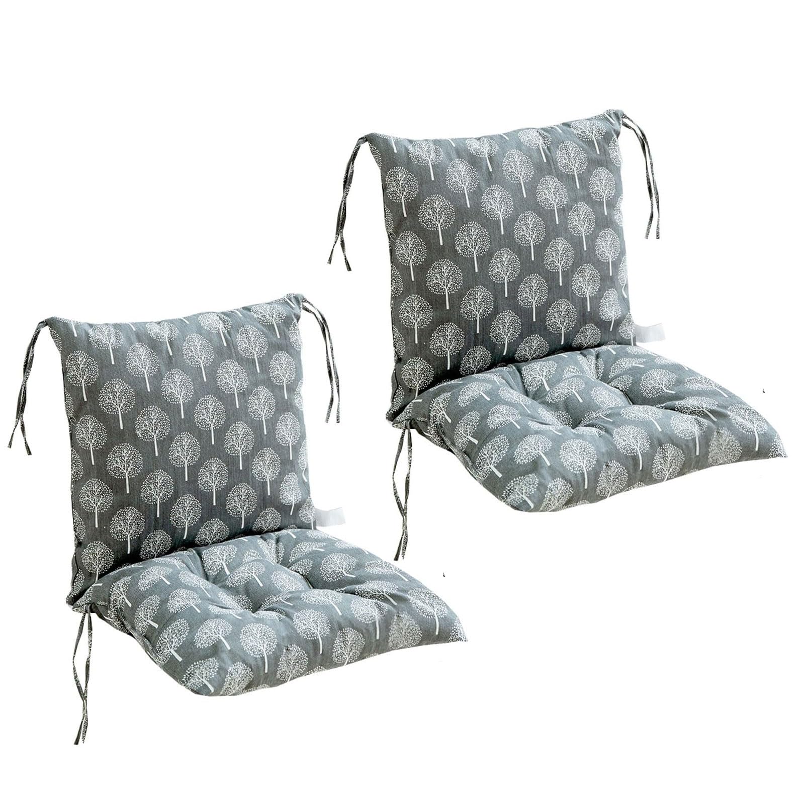 2 Pieces of Chair Cushion Pads Seat with Back, 40x80cm Low Back Cushion with Ligaments, Garden Chair Cushion, Indoors/Outdoors Patio Seat Pad Cushion,