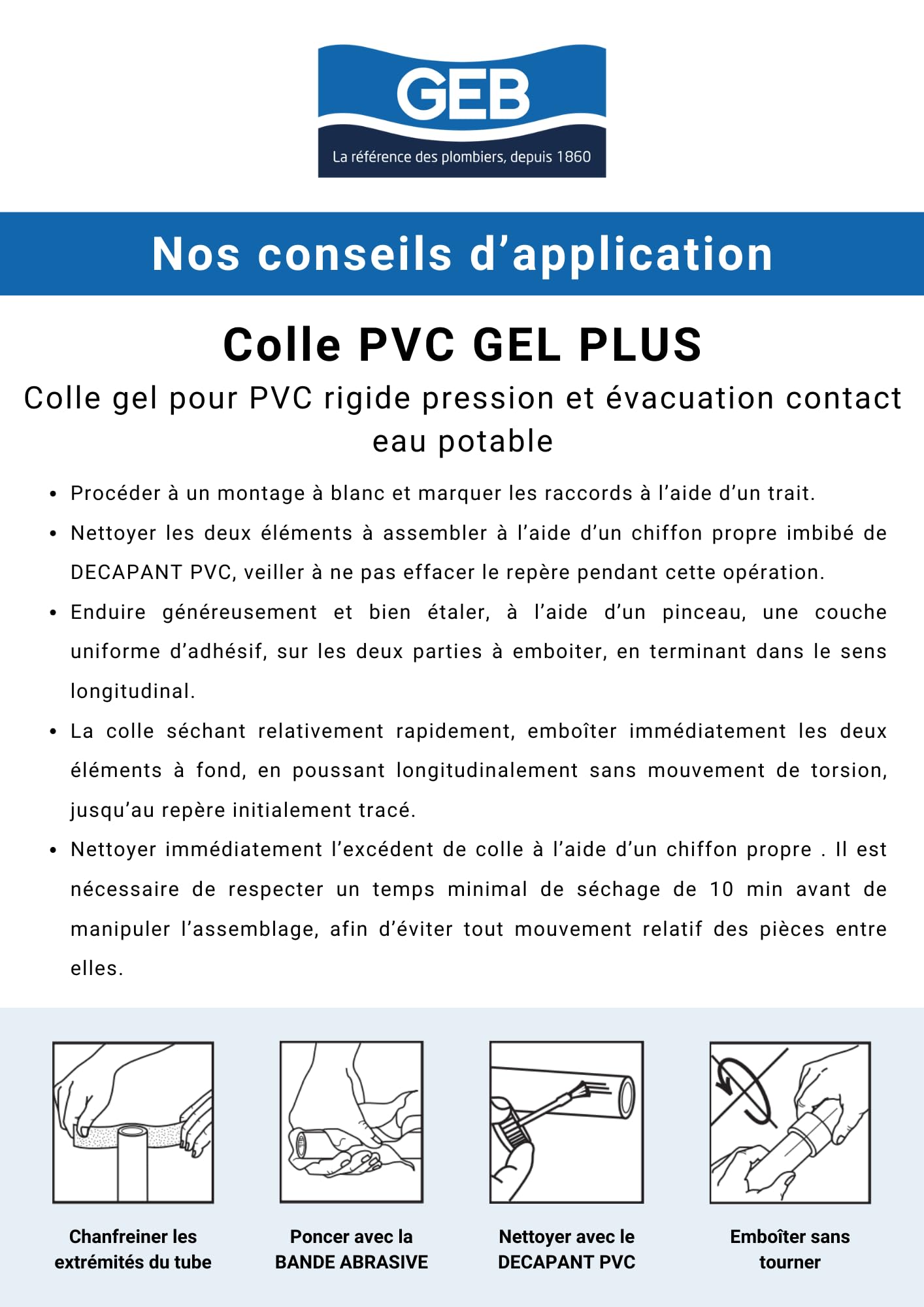 GEB Colle gel plus PVC 250 ml