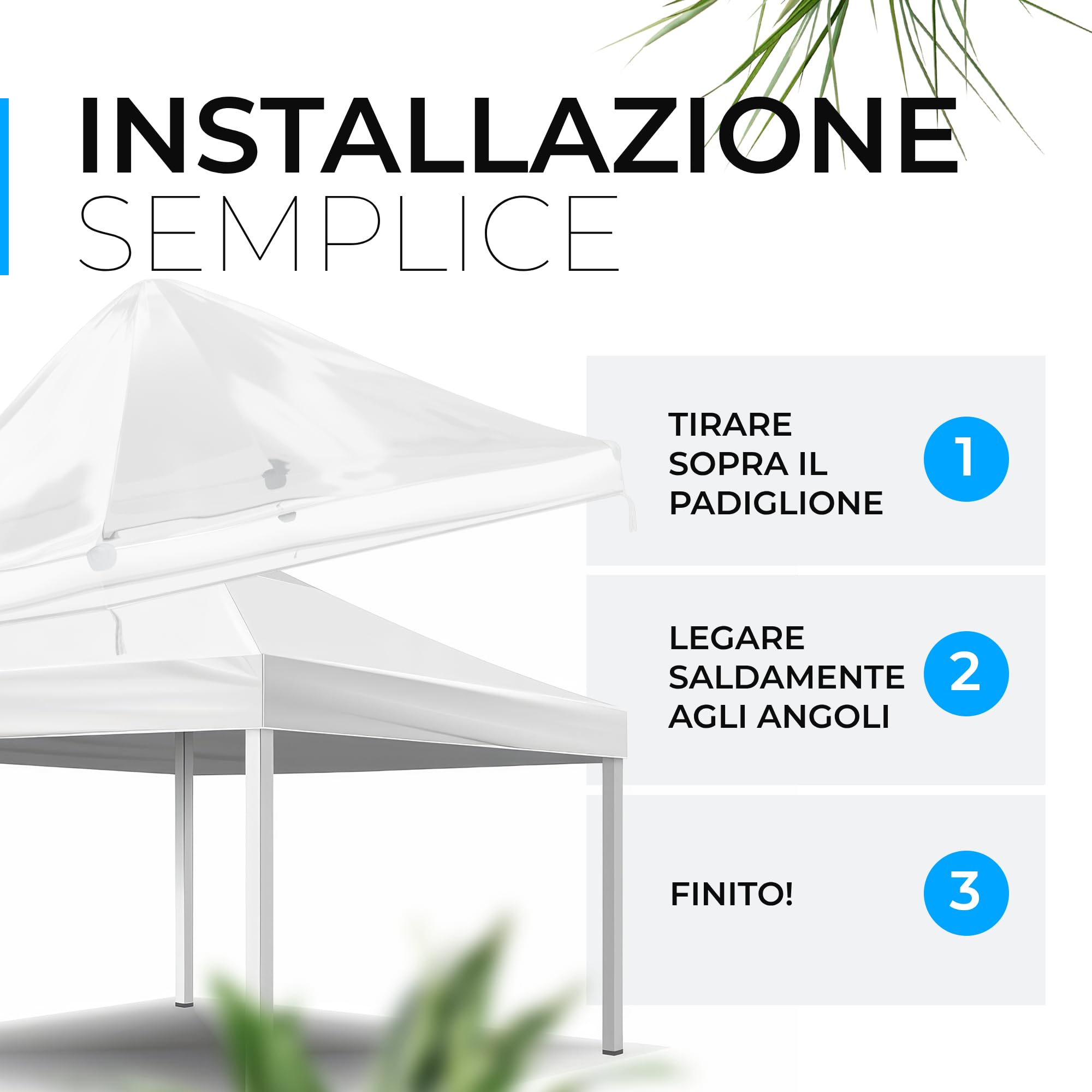 GRAFT copertura gazebo 3x3m | Protezione da pioggia | Ricambio impermeabile trasparente | Tenda giardino contro intemperie