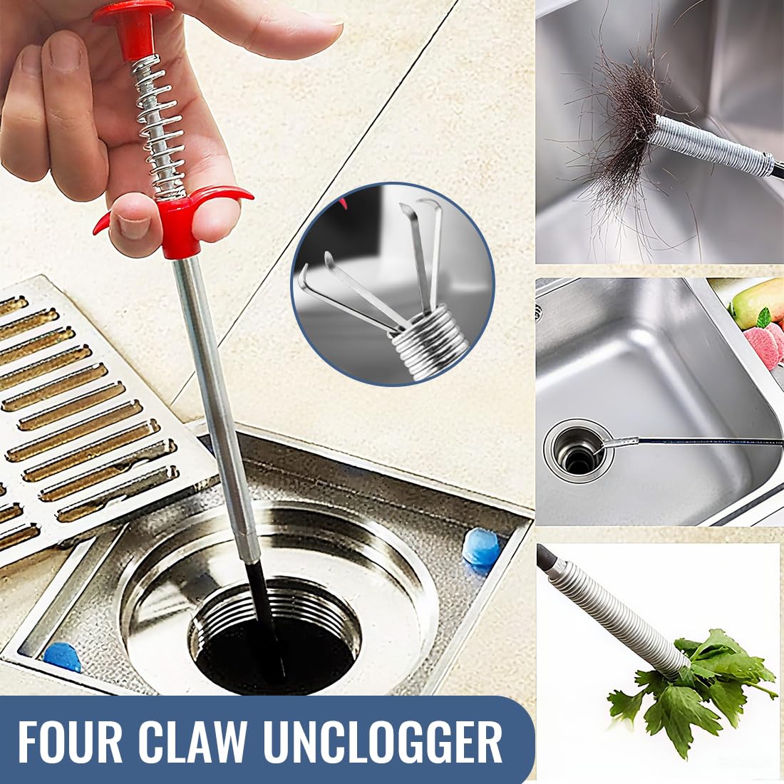 Stura lavandini e Scarichi, 4 Pezzi Pulizia Scarico Lavandino, Stura Tubi di Scaricoper, Tubi Strumento per Sbloccare, Spazzola per Pulizia Tubi Stura, per Cucine Vasche Bagno Servizi Igienici