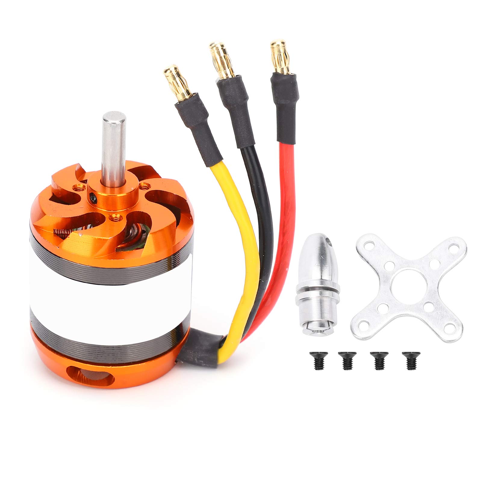 Motore Brushless per Aeromobili RC, D3542 Motore Senza Spazzole RC in Metallo Dotato di Base Motore, Adattatore e Viti Adatto per Aeromobili RC Ad Ala Fissa(1250KV)