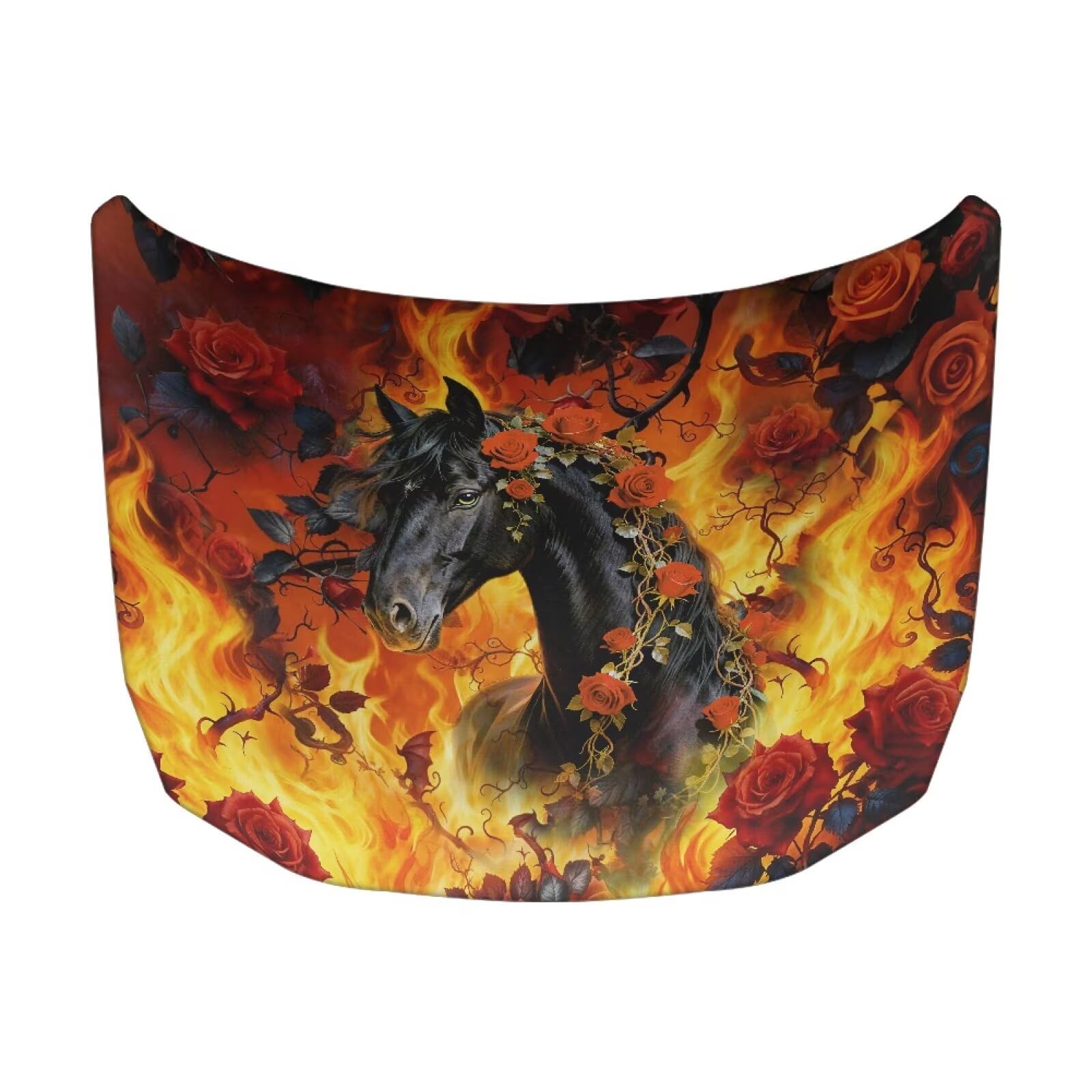 59×39 Inch Hood Cover for Compact Sedan SUV Trucks Stretchable Horse Car Hood Wrap Blankets Auto Banner Waterproof Auto Exterior Accessories