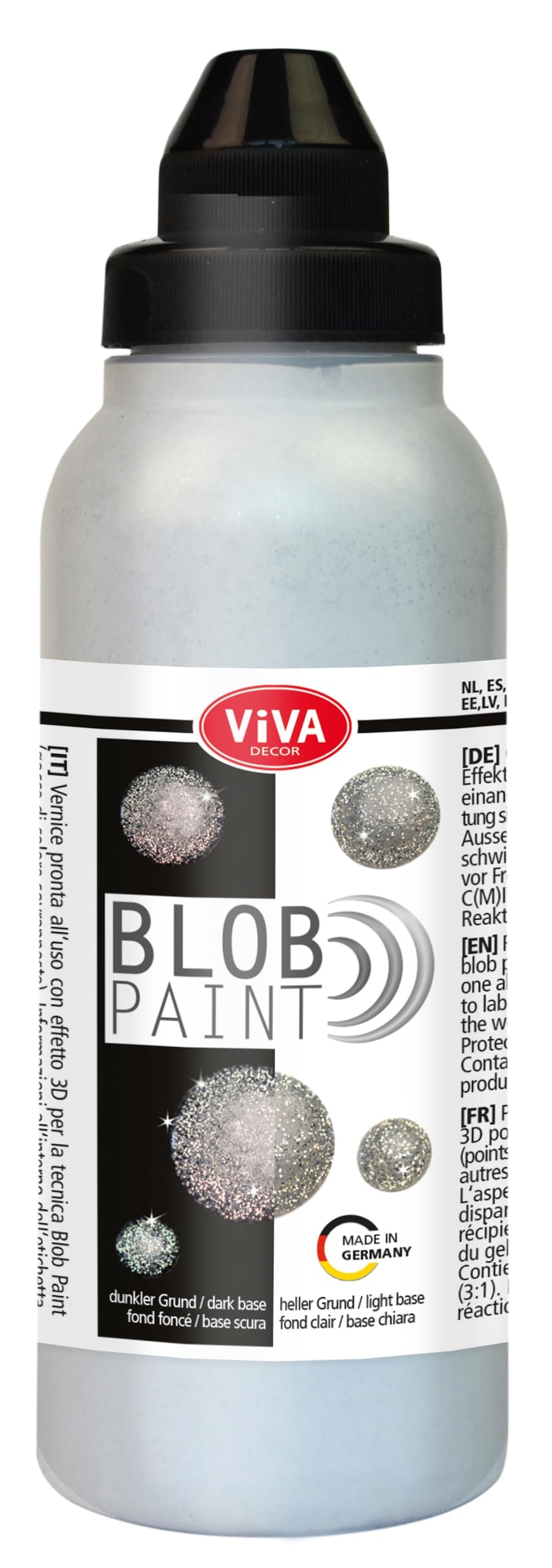 Viva Decor Blob Paint Metallic Glitter – 280 Ml, Gold-Glitter, Für Leinwand & DIY-Projekte