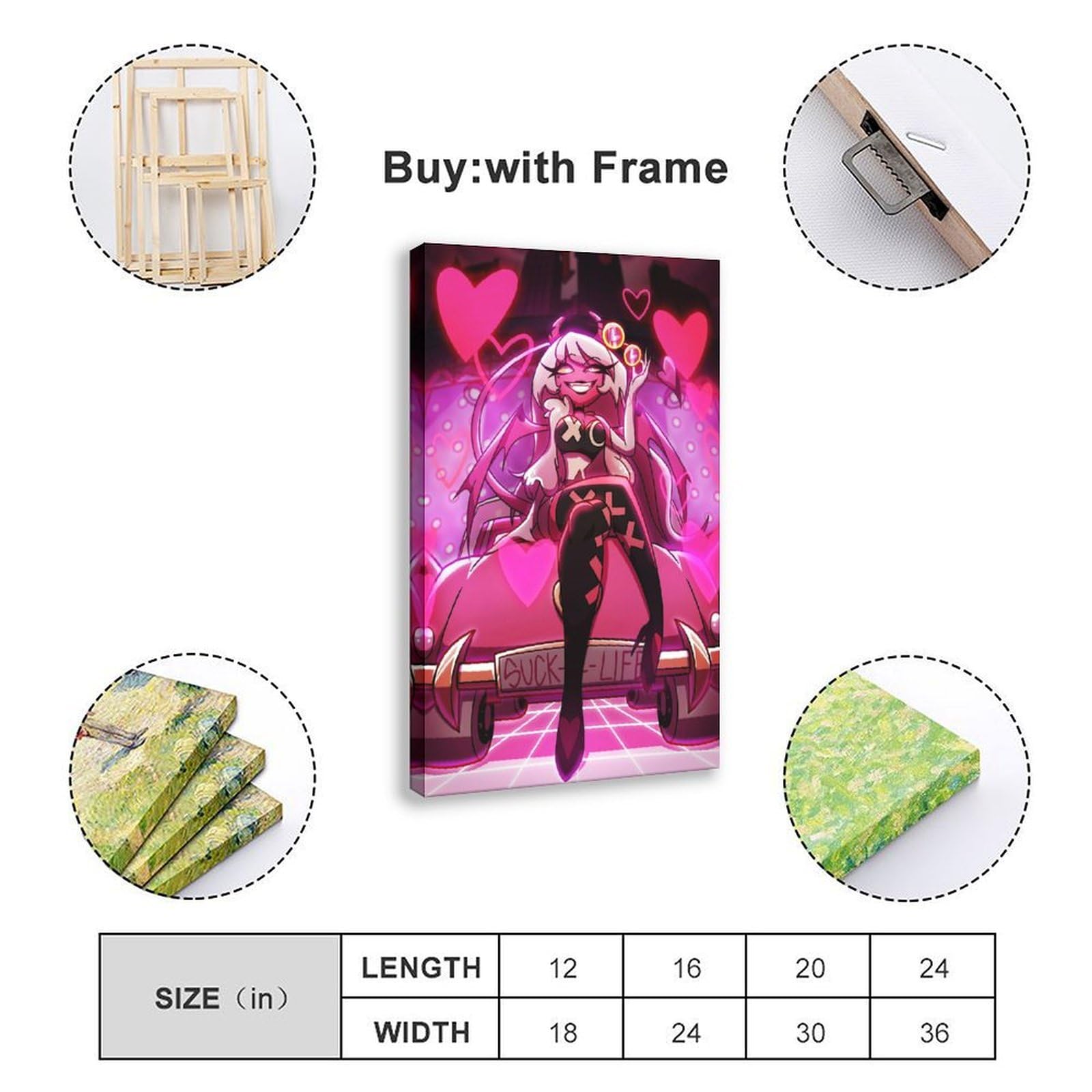 Helluva Boss - Póster de anime, papel tapiz decorativo de pared (1) regalos lienzo pintura póster arte de pared, impresiones de imagen decorativa, decoración moderna, enmarcado, sin marco, 08 x 12