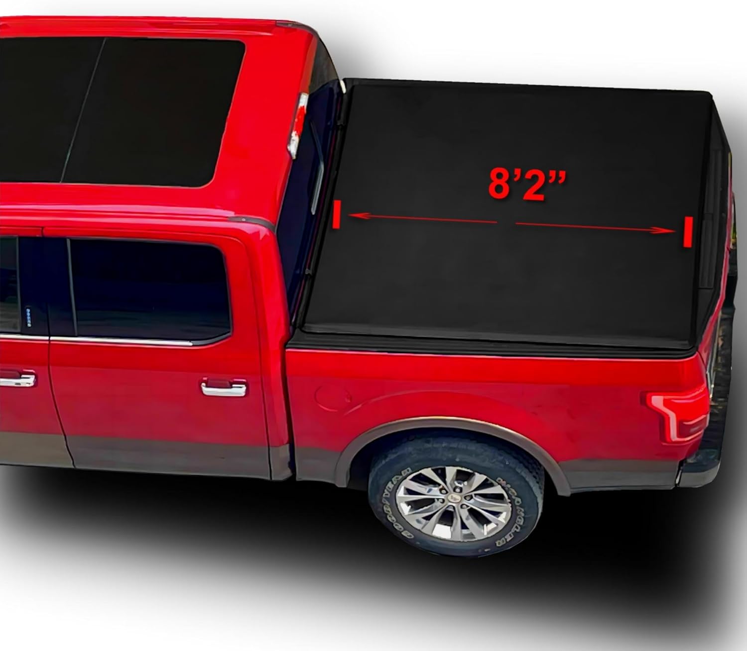Soft Roll Up 8'2" Soft Roll Up Long Truck Bed Cover Compatible 2019 2020 2021 2022 2023 2024 2025 2026 Chevy Silverado GMC Sierra 1500 2500HD 3500HD Vinyl Tonneau Cover 19-24 Silverado Sierra 1500 2500HD 3500HD 8.2'