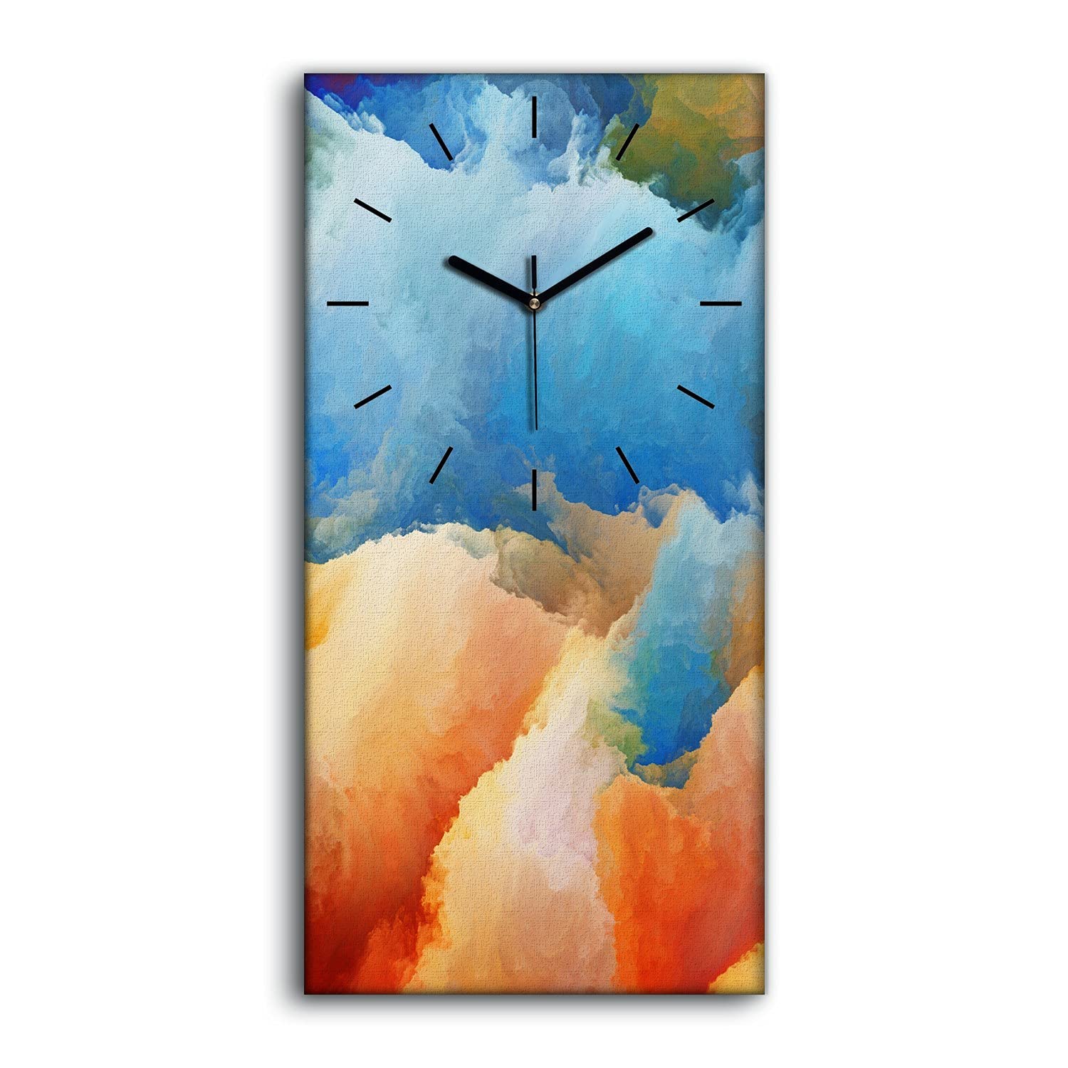 Horloge sur Toile Sans Bruit Décoration Murale Salon Moderne Coloray