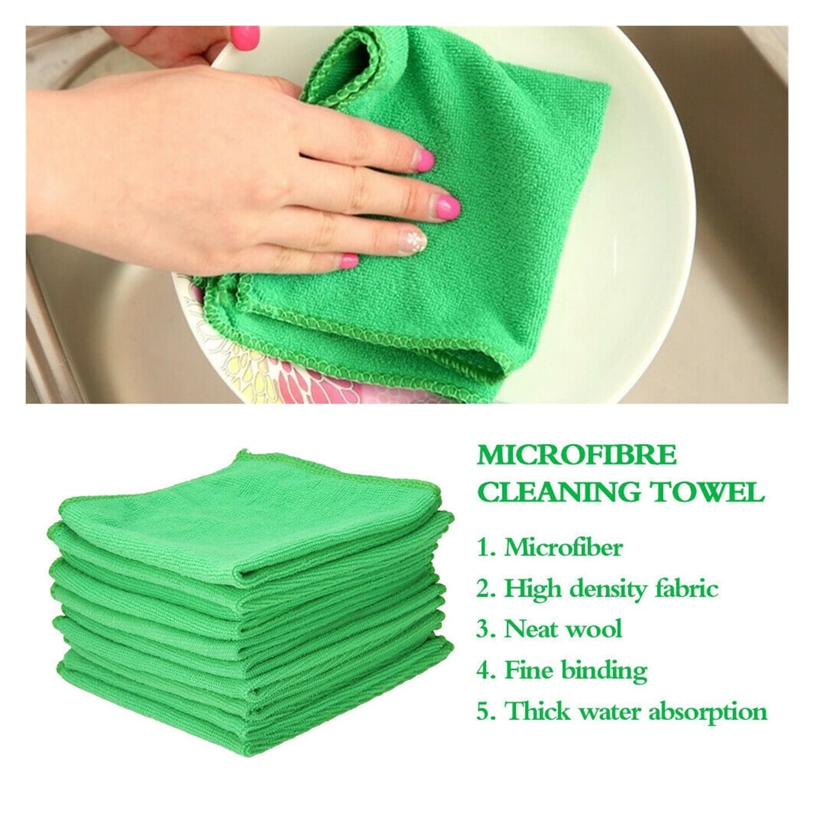 Badewaschlappen, 50 Stück, Mikrofasertuch, Auto-Mikrofasertuch, Waschhandtuch, Mikrofaser-Reinigungstuch, Autowasch-Trockentuch, Auto-Detailing, 30 cm x 30 cm
