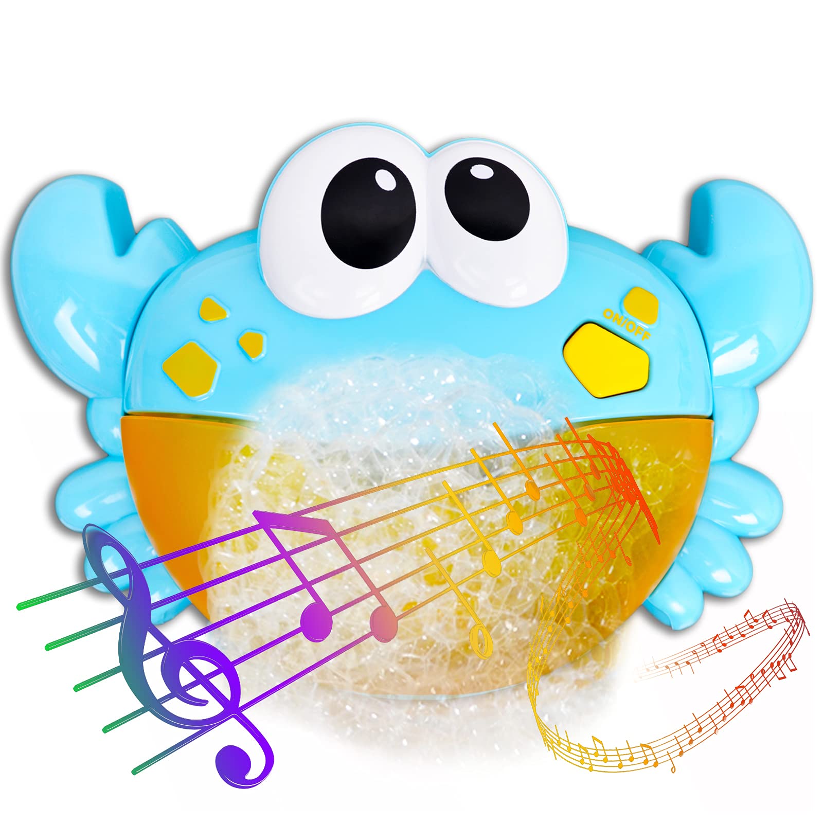 Erlsig Bath Bubble Machine for Kids, Crab Bubble Maker Machine with Music for Shower, Bath Wall Toy Bubble Maker Machine for Age 3,4,5,6