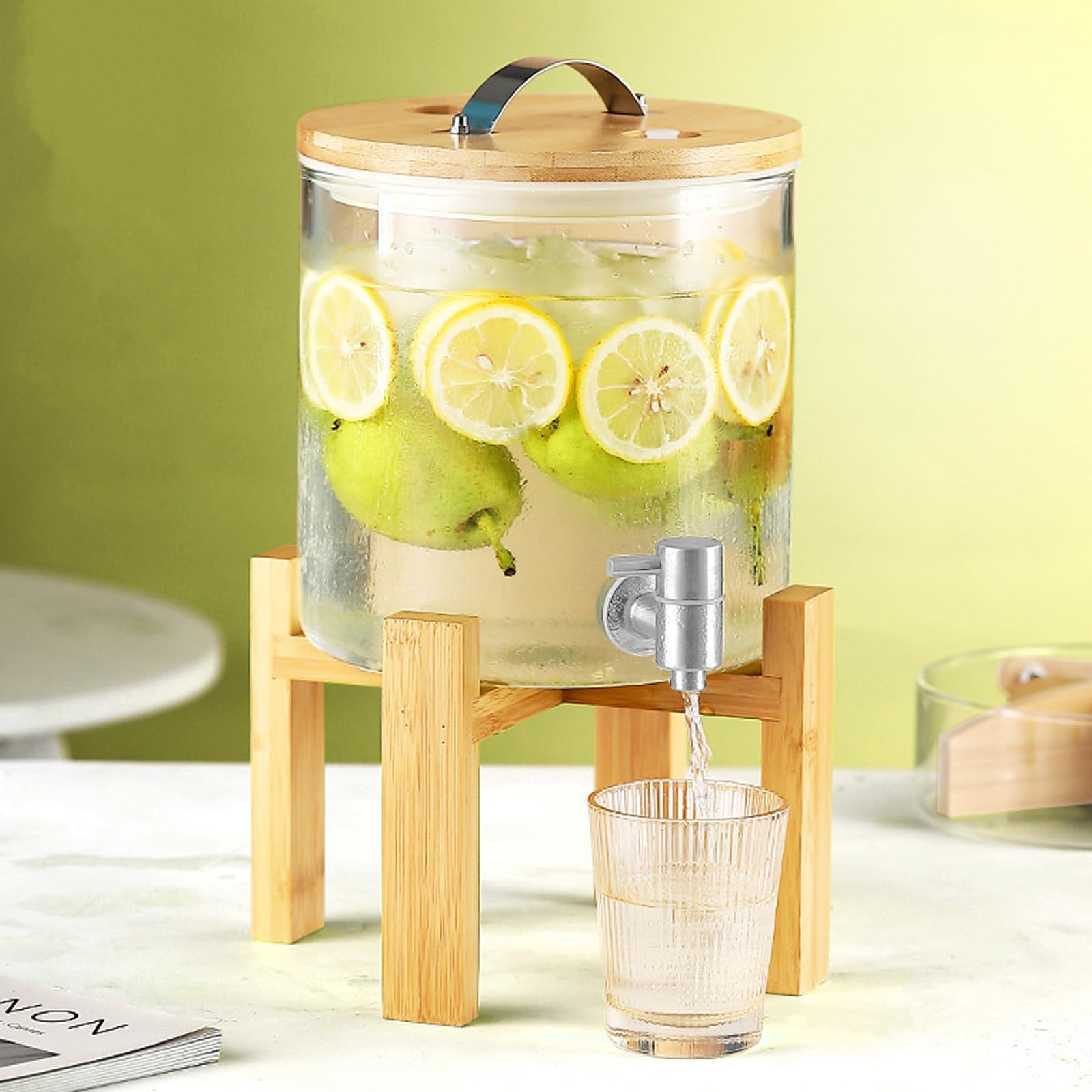 Amazon | ドリンクサーバー 5L 冷水筒 ガラス貯蔵タンク ドリンク