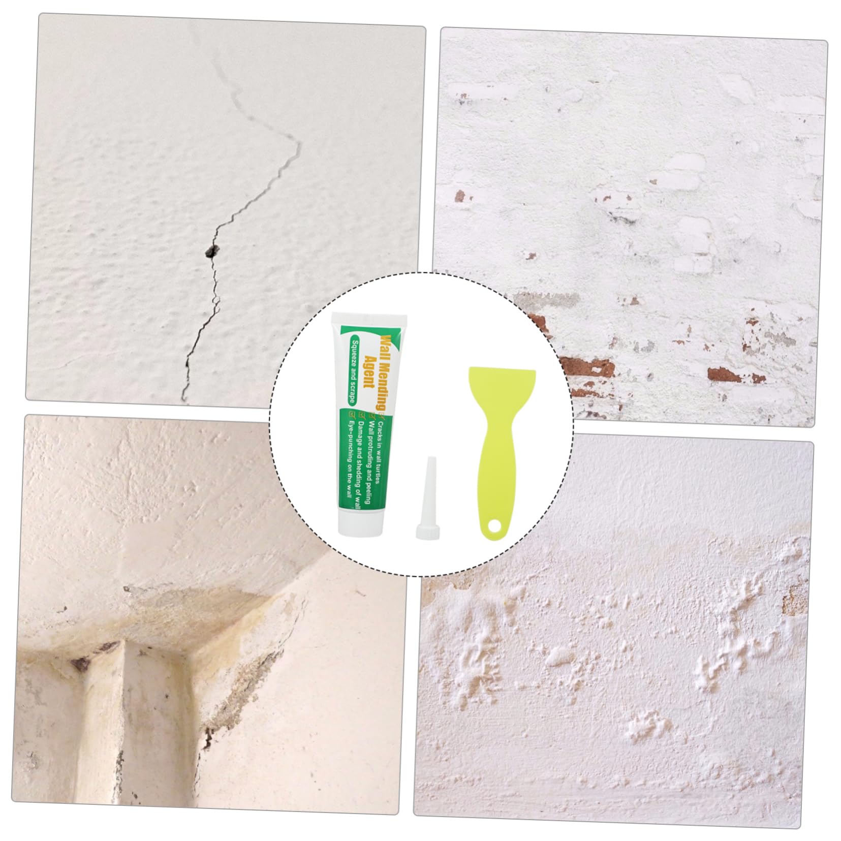 Pasta Riparatrice per Muri Peeling e Graffiti, 2 Set Verde | Include Spatola, Copertura Macchie e Graffiti, Riparazione Rapida per Superfici Danneggiate