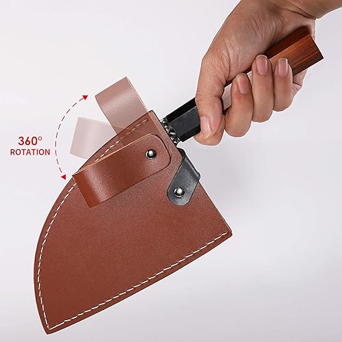 Miniatura 4 de FINDKING Dynasty Series - Cuchillo de cocina serbio de 6.5 pulgadas y 8 pulgadas, acero revestido de alto carbono, mango octogonal de cocina