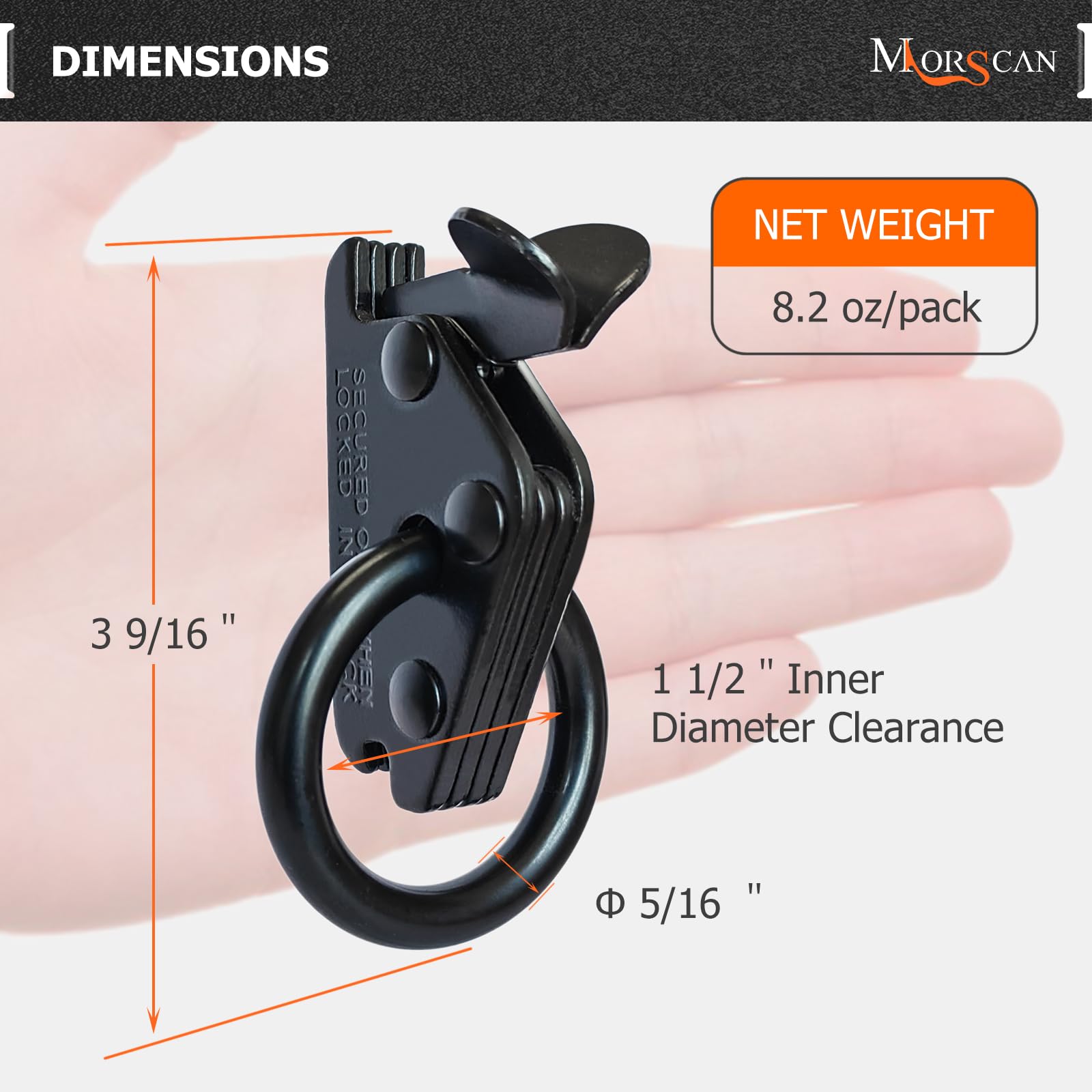 Confezione da 10 ancoraggi ad anello E-Track extra resistenti, neri, 0,9 kg, carico di lavoro in acciaio, accessori per camion, rimorchi, pianali, moto, ATV