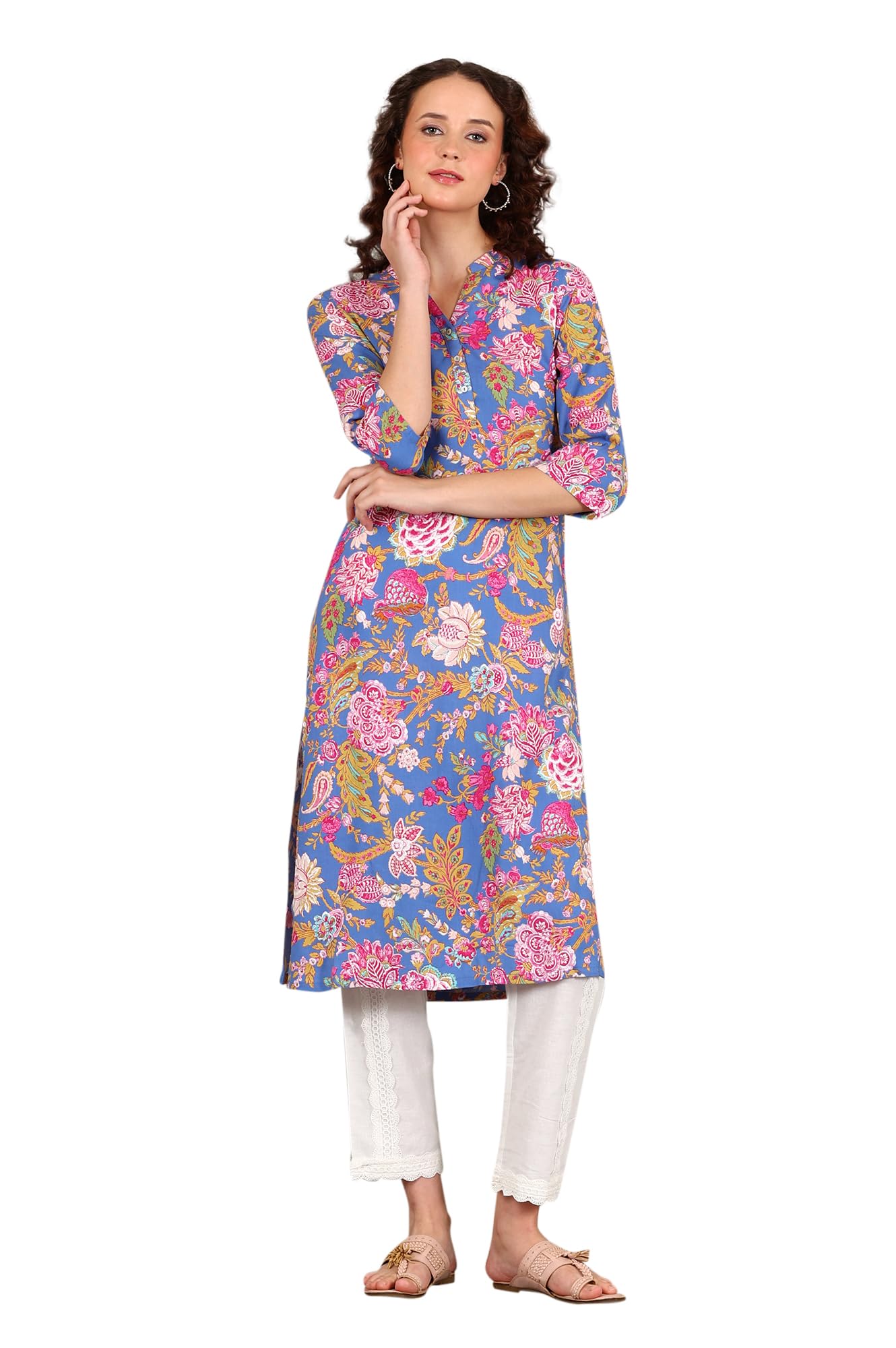 W for Woman Kurta z wiskozy z kwiatowym wzorem