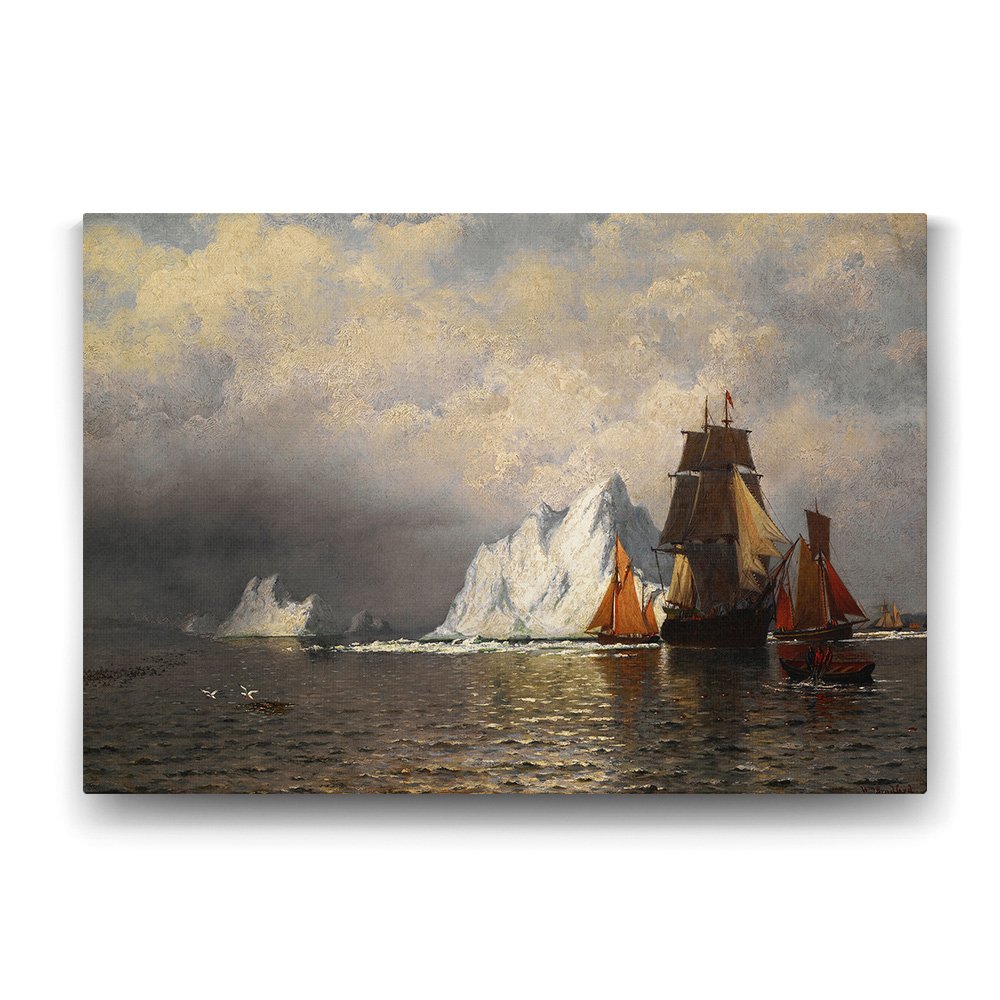 William Bradford - Labrador Kıyılarında Balina Avcıları Tablosu - 140x100cm