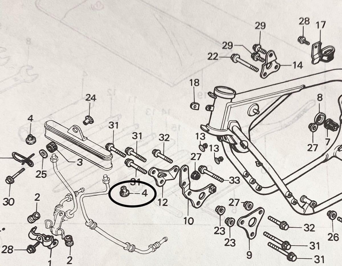 CBX400F CBX オイルクーラー グロメット ダンパー ラバー 4セット CBX400F CBX オイルクーラー グロメット ダンパー ラバー 4セット