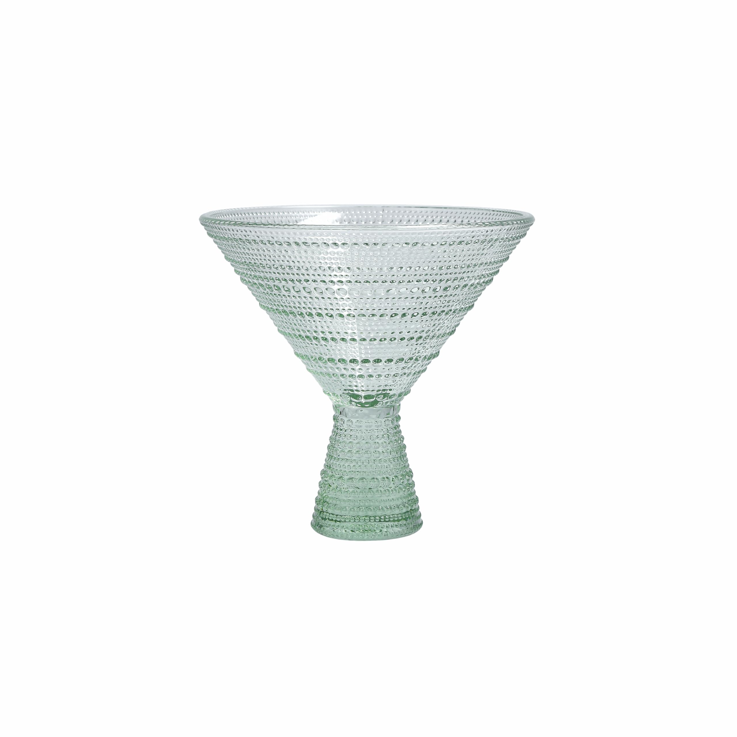 Fortessa Jupiter Beaded Hobnail Glass, 11.5 Ounce Martini (Set of 4), Sage Green